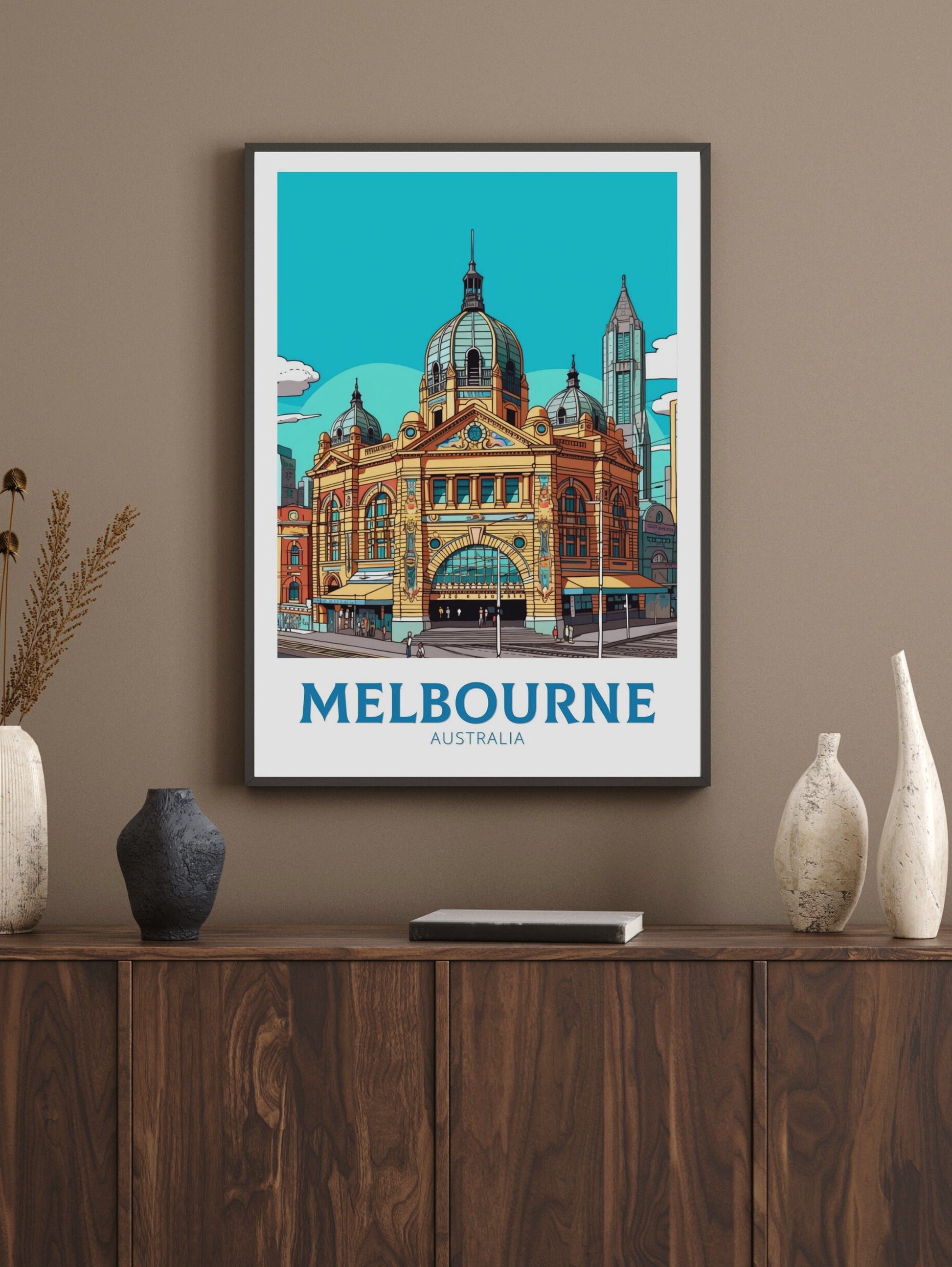 Melbourne Poster | Melbourne Illustration | Melbourne Station | Australia Poster | Australia Wall Art | Australia Print | ID 201