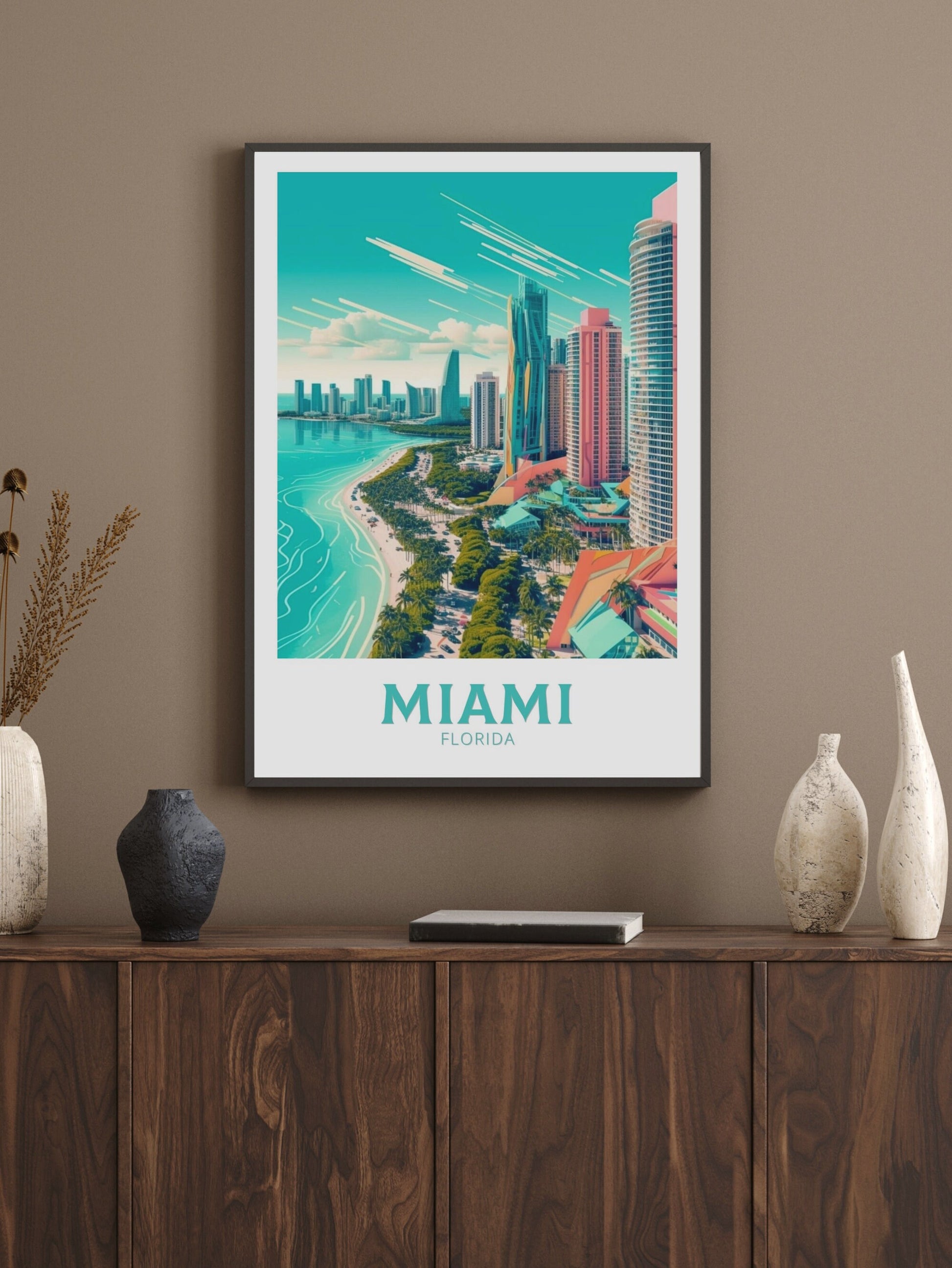 Miami Florida Travel Print | Miami Poster | Miami Design | Miami Wall Art | Miami Illustration | Miami Florida Poster | Miami Beach | ID 202