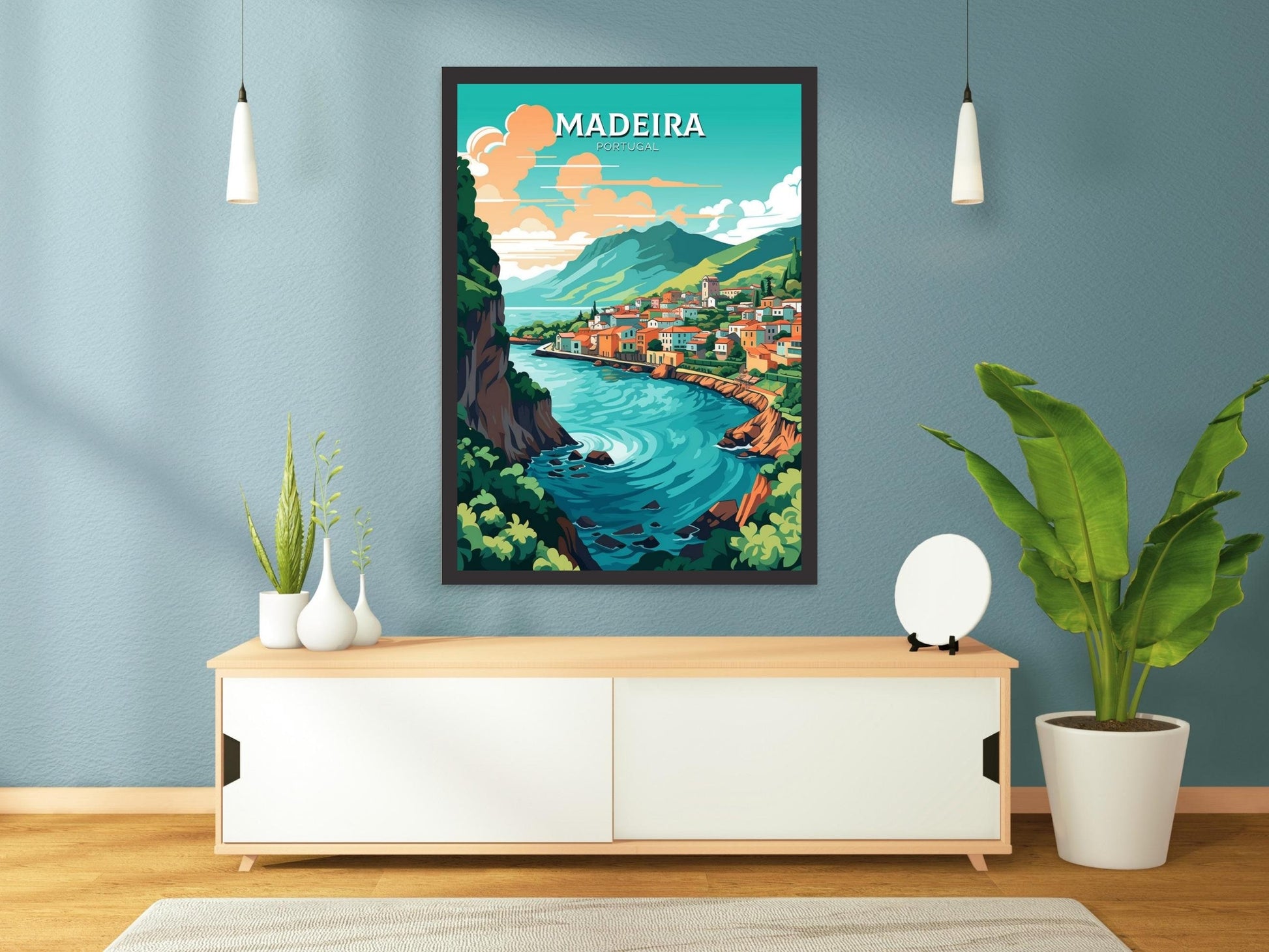 Madeira Travel Poster | Madeira Illustration | Madeira Wall Art | Portugal Poster | Madeira Travel Print | Madeira Art Poster | ID 212