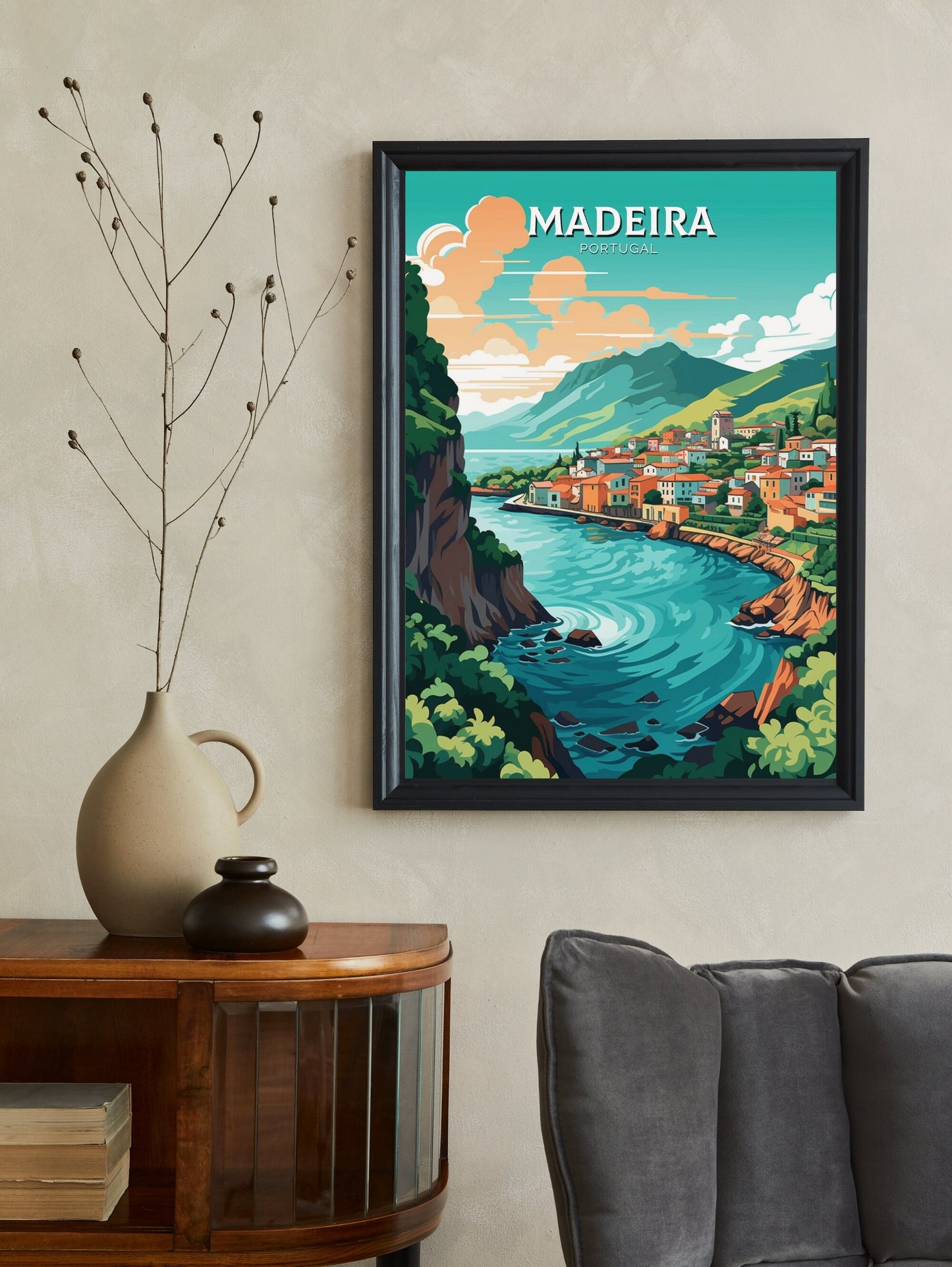 Madeira Travel Poster | Madeira Illustration | Madeira Wall Art | Portugal Poster | Madeira Travel Print | Madeira Art Poster | ID 212