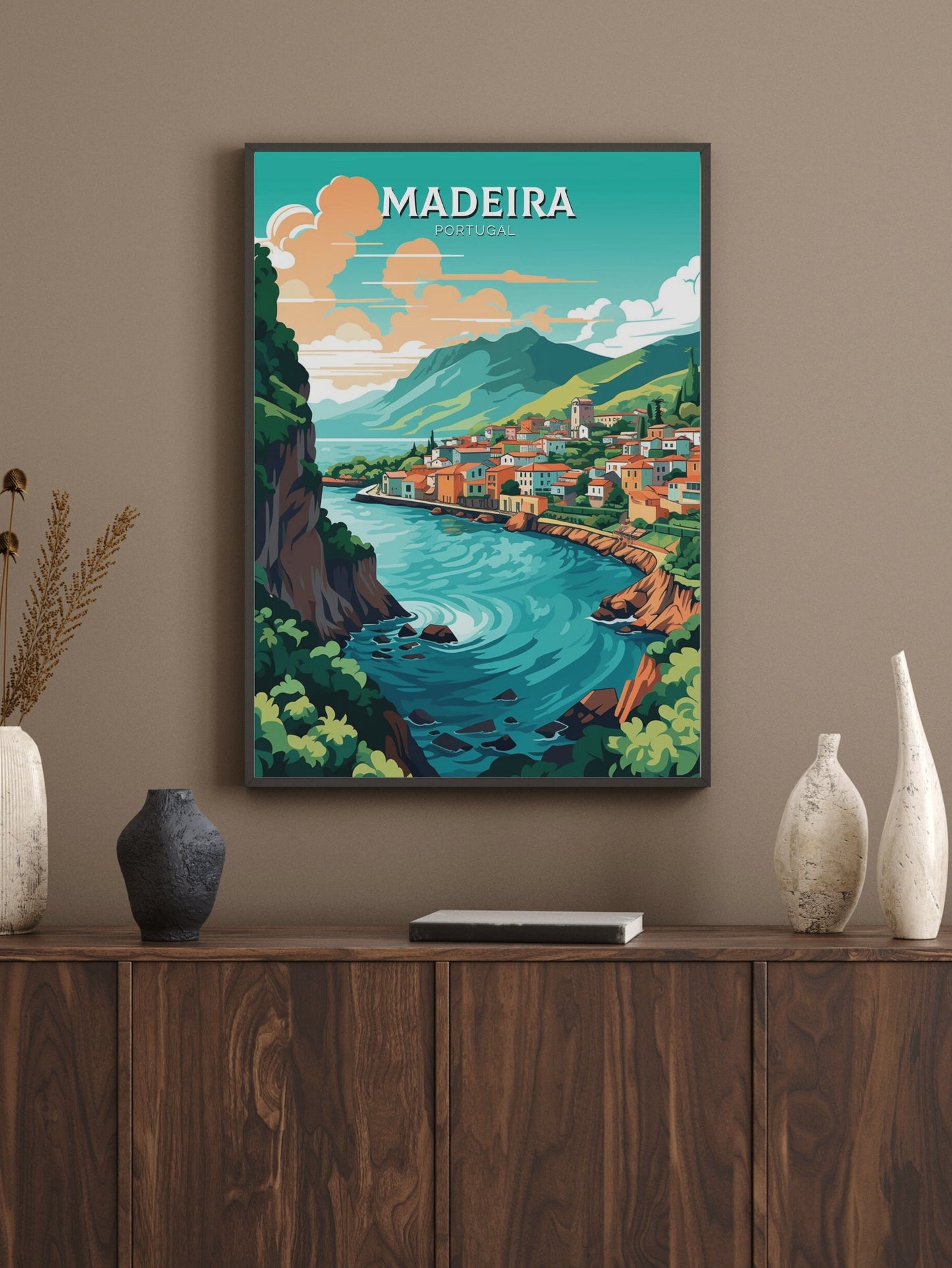 Madeira Travel Poster | Madeira Illustration | Madeira Wall Art | Portugal Poster | Madeira Travel Print | Madeira Art Poster | ID 212