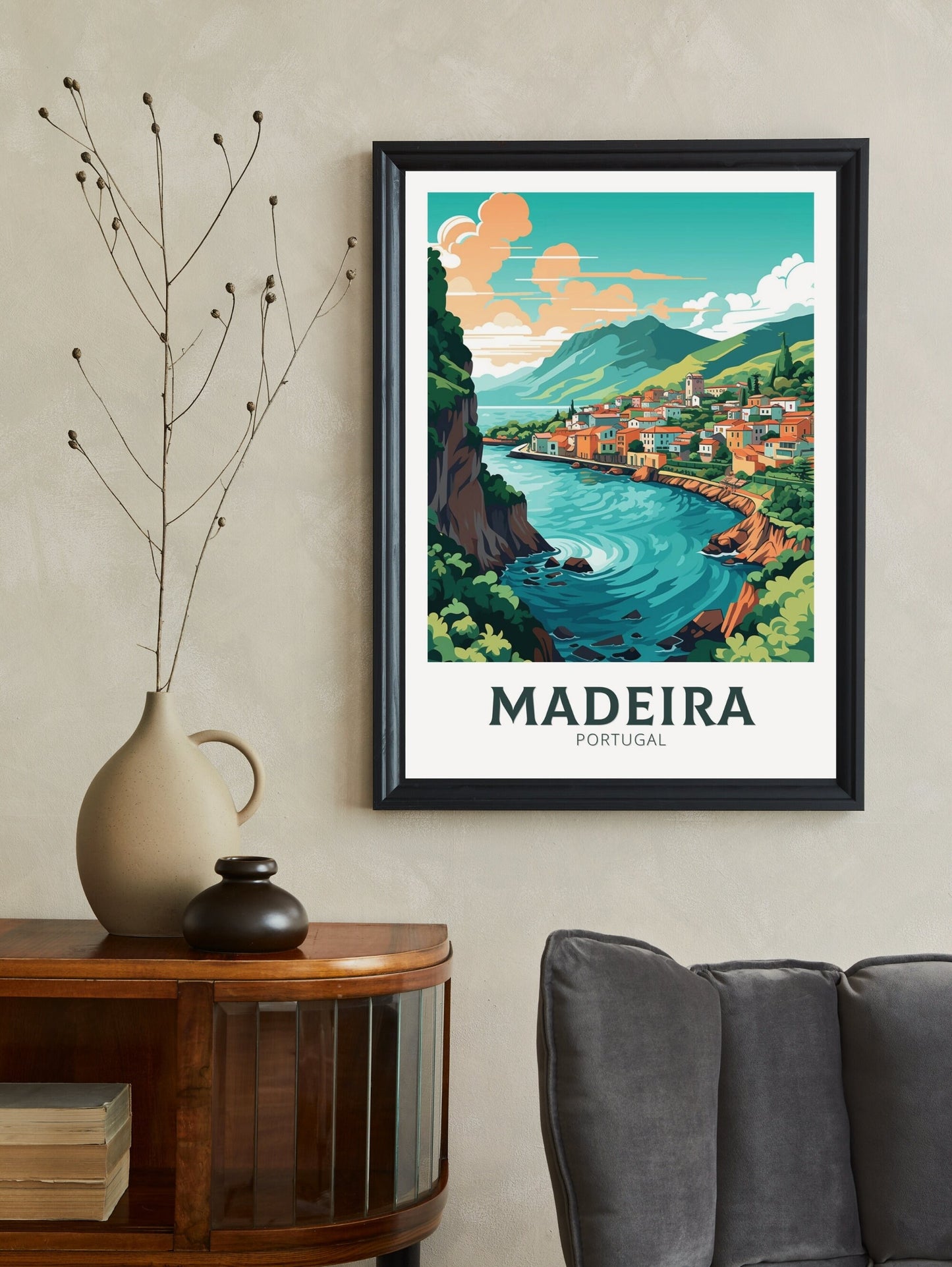 Madeira Travel Print | Madeira Illustration | Madeira Wall Art | Portugal Home Décor | Madeira Travel Poster | Madeira Art Poster | ID 213