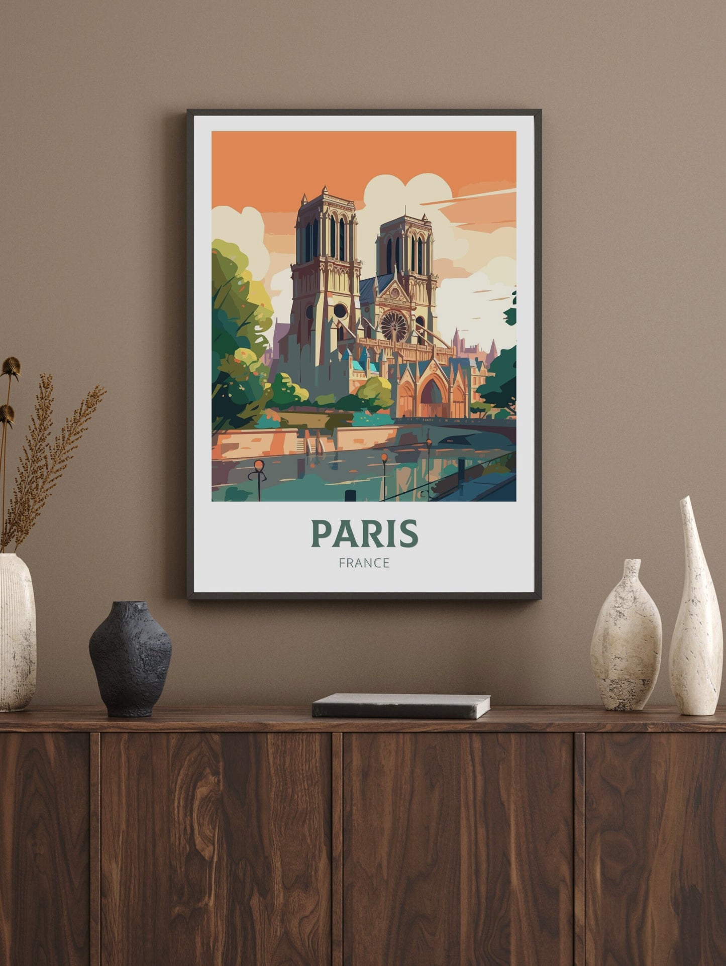 Paris Travel Poster | Paris Illustration | Paris Wall Art | France Poster | Paris Poster | Paris France Art Poster | Notre Dame | ID 205