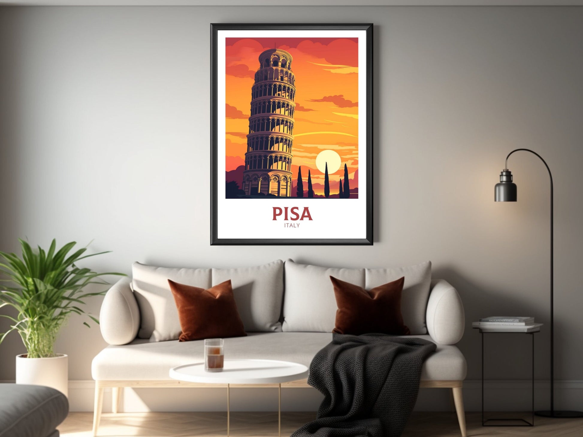 Pisa Print | Pisa Tower Poster | Leaning Tower of Pisa | Pisa Illustration | Pisa Italy | Tower Poster | Pisa Wall Art Poster | ID 207