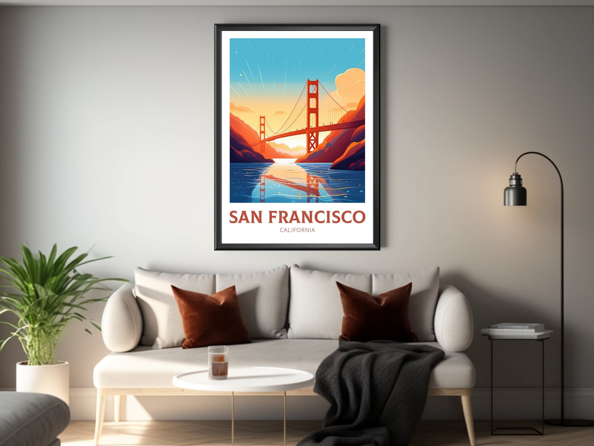 San Francisco Poster | San Francisco Travel Print | San Francisco City Print | San Francisco Wall Art | Golden Gate Poster | ID 226