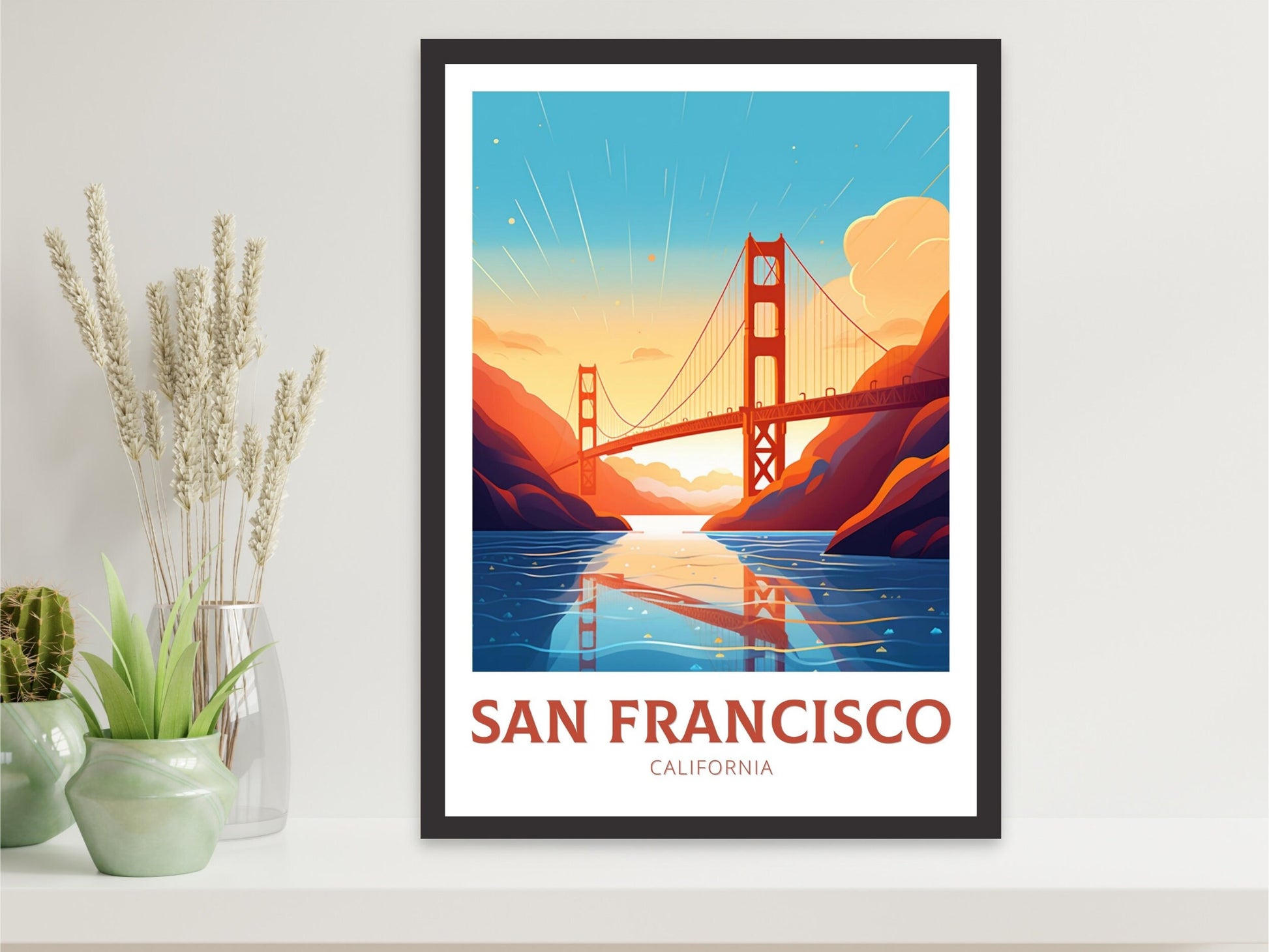 San Francisco Poster | San Francisco Travel Print | San Francisco City Print | San Francisco Wall Art | Golden Gate Poster | ID 226