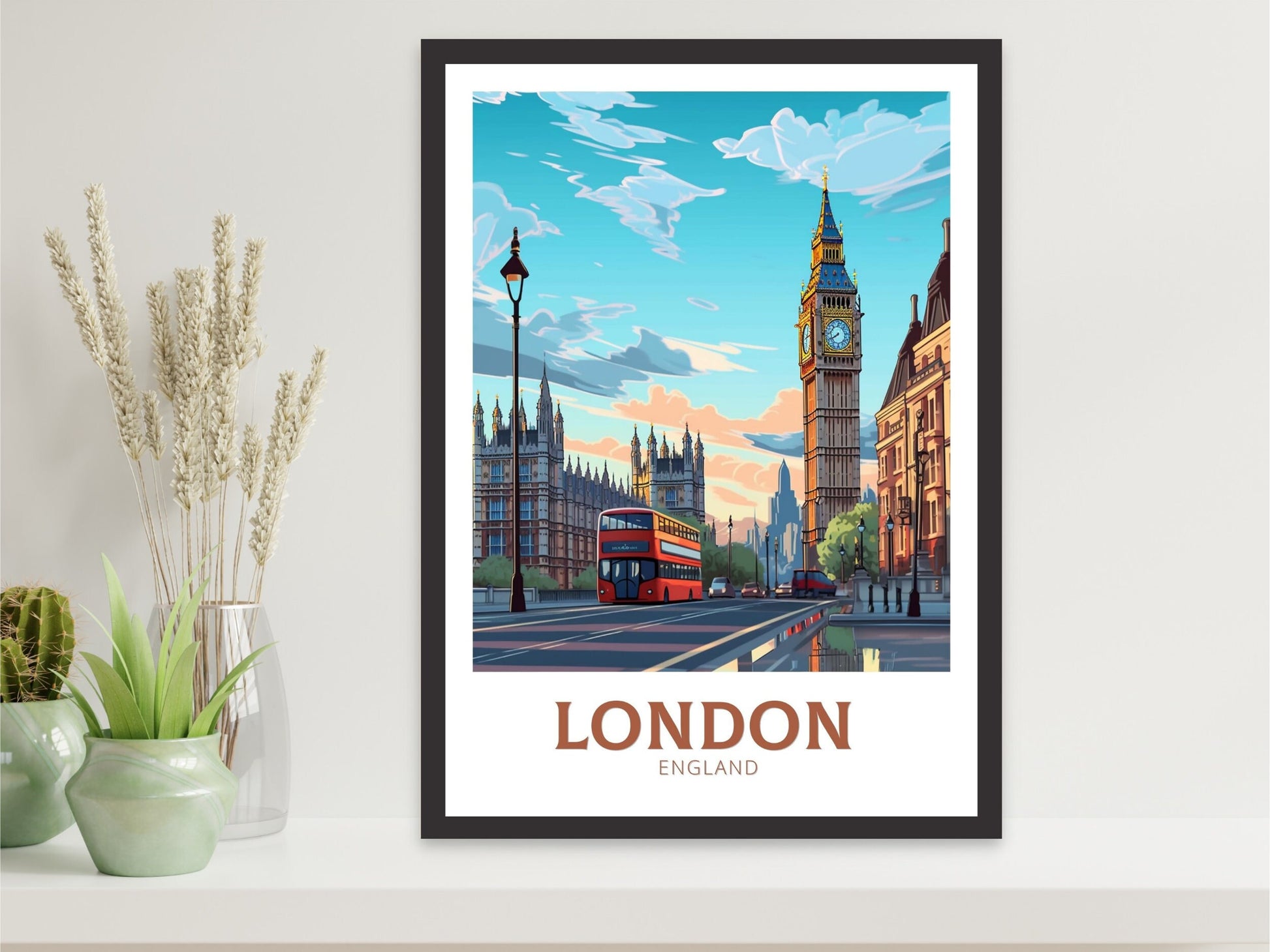 London Travel Poster | London Travel Print | London Artwork| London Wall Art | London Big Ben | London Home Decor | ID 215