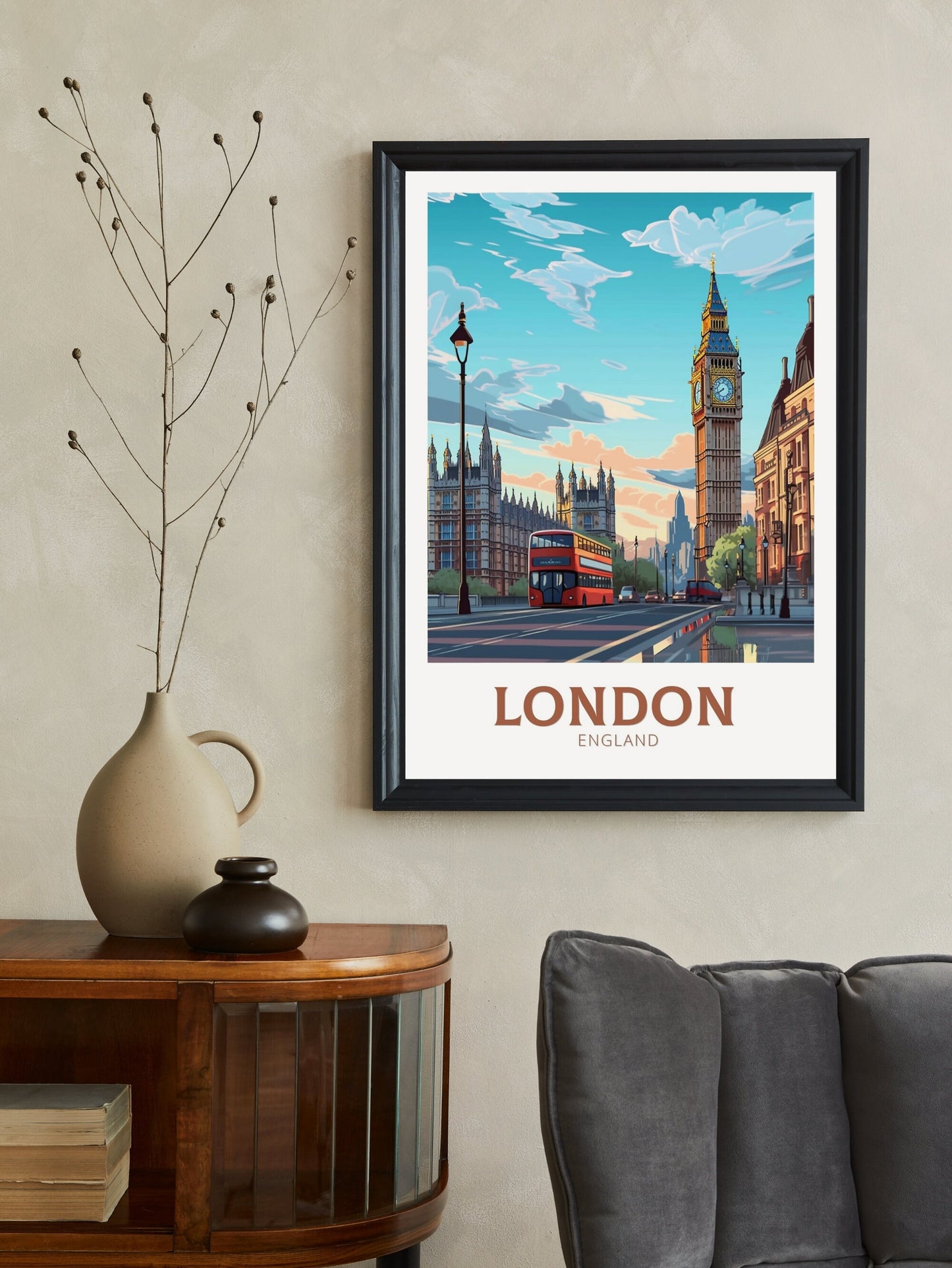 London Travel Poster | London Travel Print | London Artwork| London Wall Art | London Big Ben | London Home Decor | ID 215