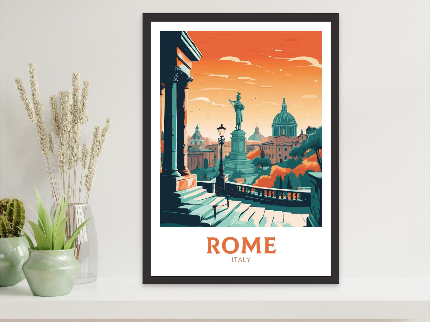 Rome Travel Poster | Rome Illustration | Rome Wall Art | Italy Poster | Rome Poster | Rome Italy Home Décor | Italy Decoration | ID 223