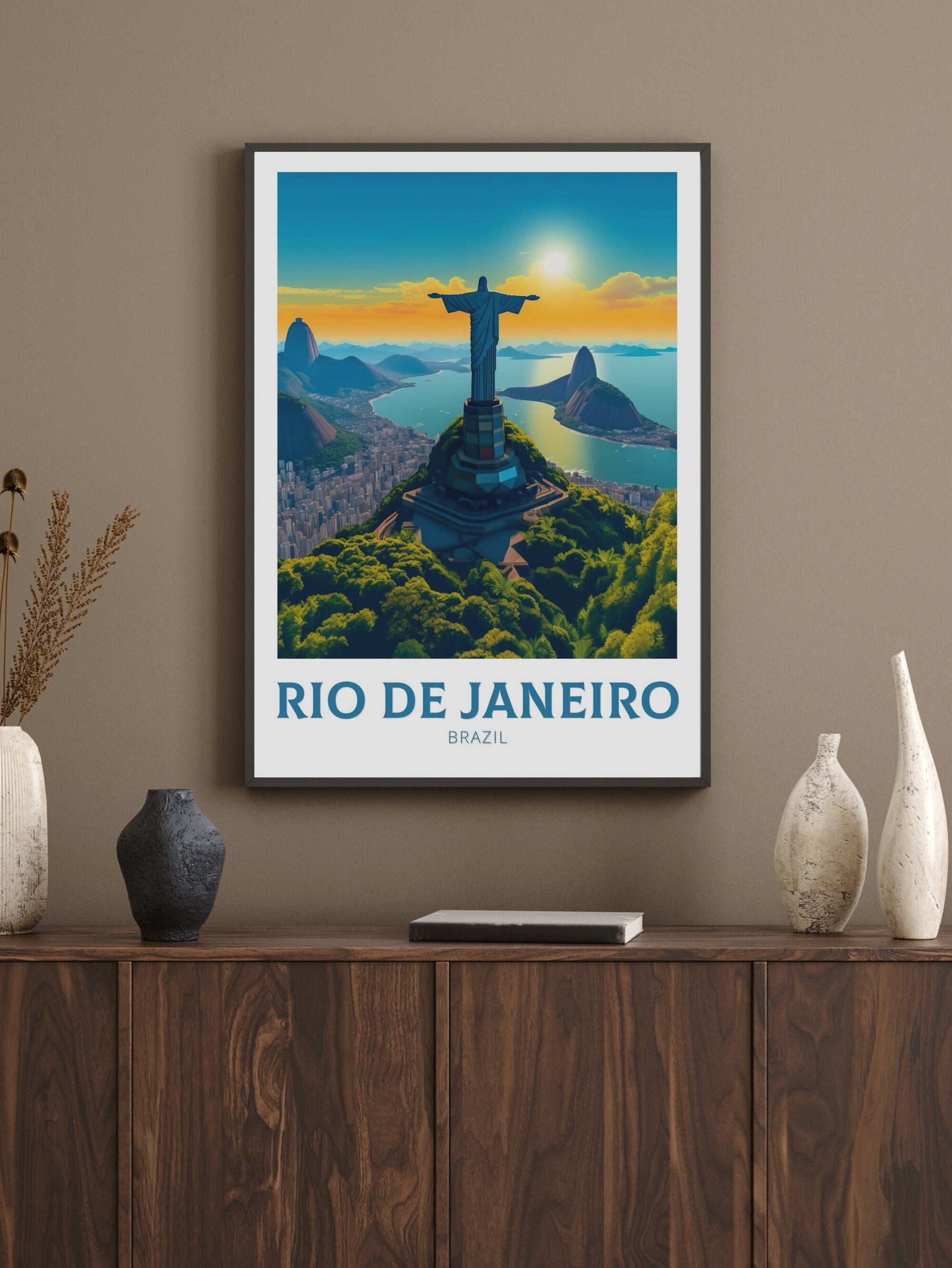 Rio De Janeiro Travel Print | Rio De Janeiro Poster | Brazil Wall Art | Rio De Janeiro Brazil Travel Poster| Housewarming gift | ID 222