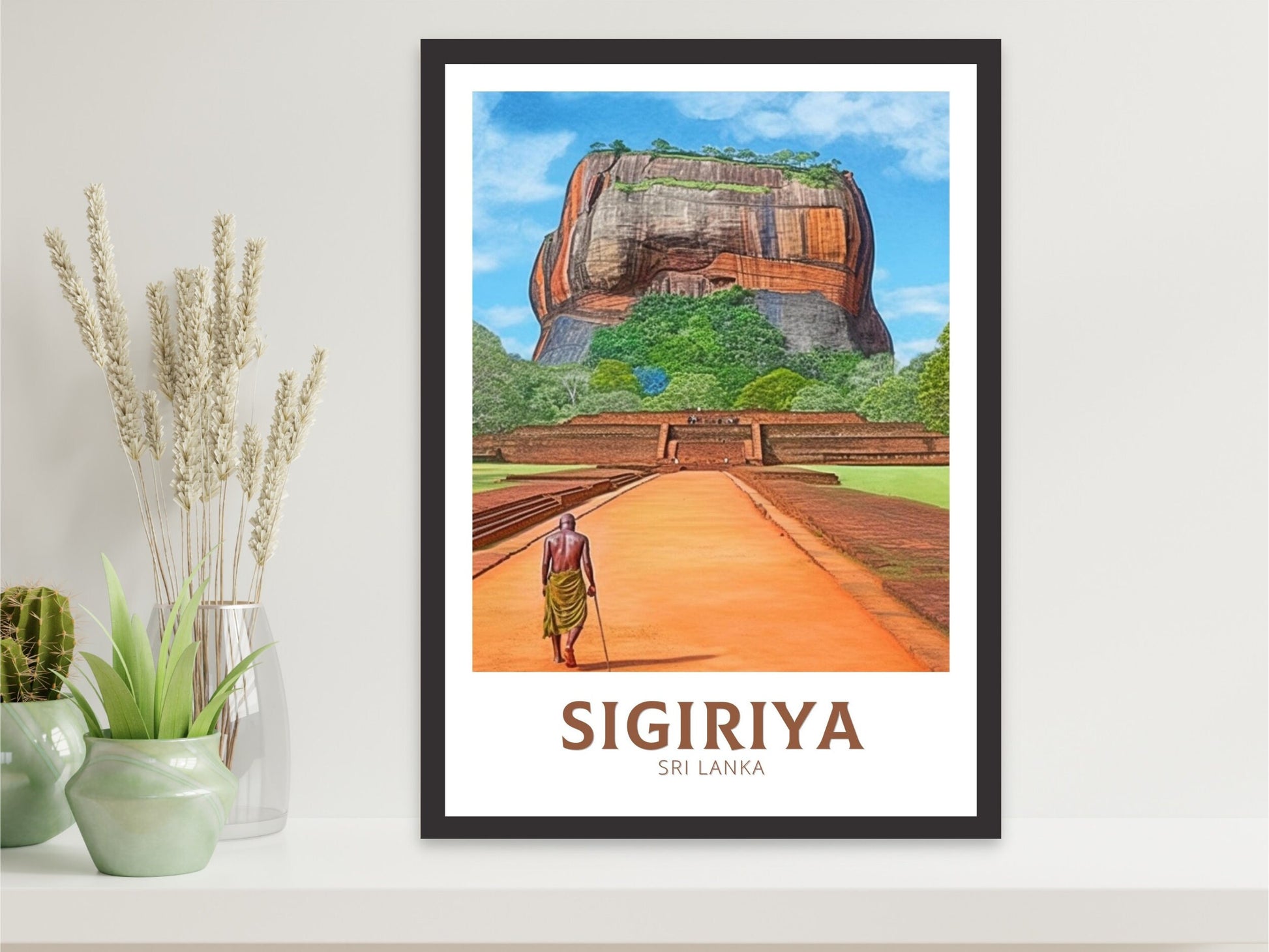 Sigiriya Travel Poster | Sigiriya Rock Illustration | Sigiriya Wall Art | Sri Lanka Poster | Sigiriya Poster | Sri Lanka Print | ID 228