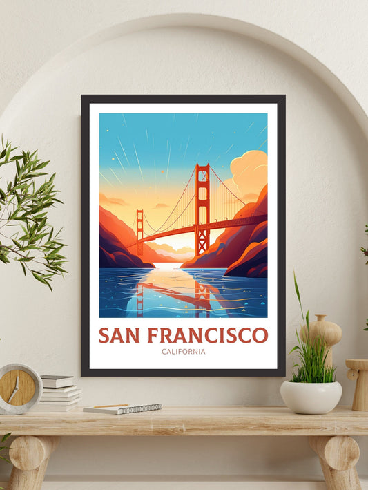 San Francisco Poster | San Francisco Travel Print | San Francisco City Print | San Francisco Wall Art | Golden Gate Poster | ID 226