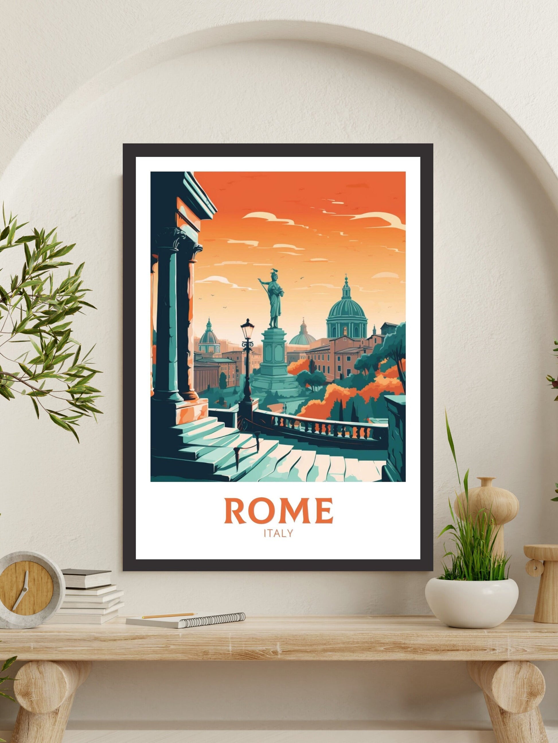 Rome Travel Poster | Rome Illustration | Rome Wall Art | Italy Poster | Rome Poster | Rome Italy Home Décor | Italy Decoration | ID 223