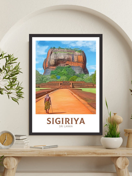 Sigiriya Travel Poster | Sigiriya Rock Illustration | Sigiriya Wall Art | Sri Lanka Poster | Sigiriya Poster | Sri Lanka Print | ID 228