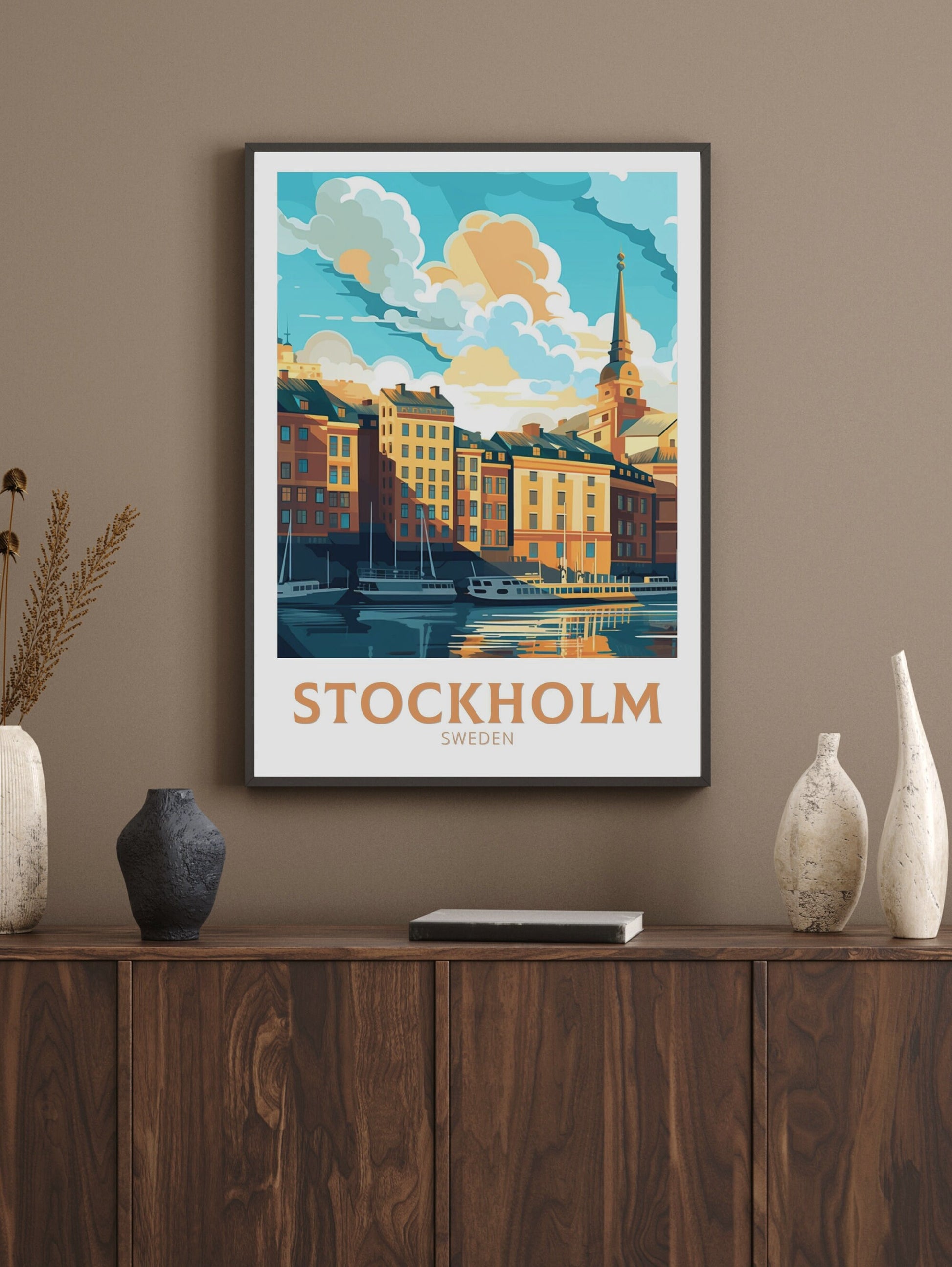 Stockholm Travel Print | Stockholm Poster | Stockholm Design | Stockholm WallArt | Sweden Illustration | Sweden Poster | Sweden Art | ID 244