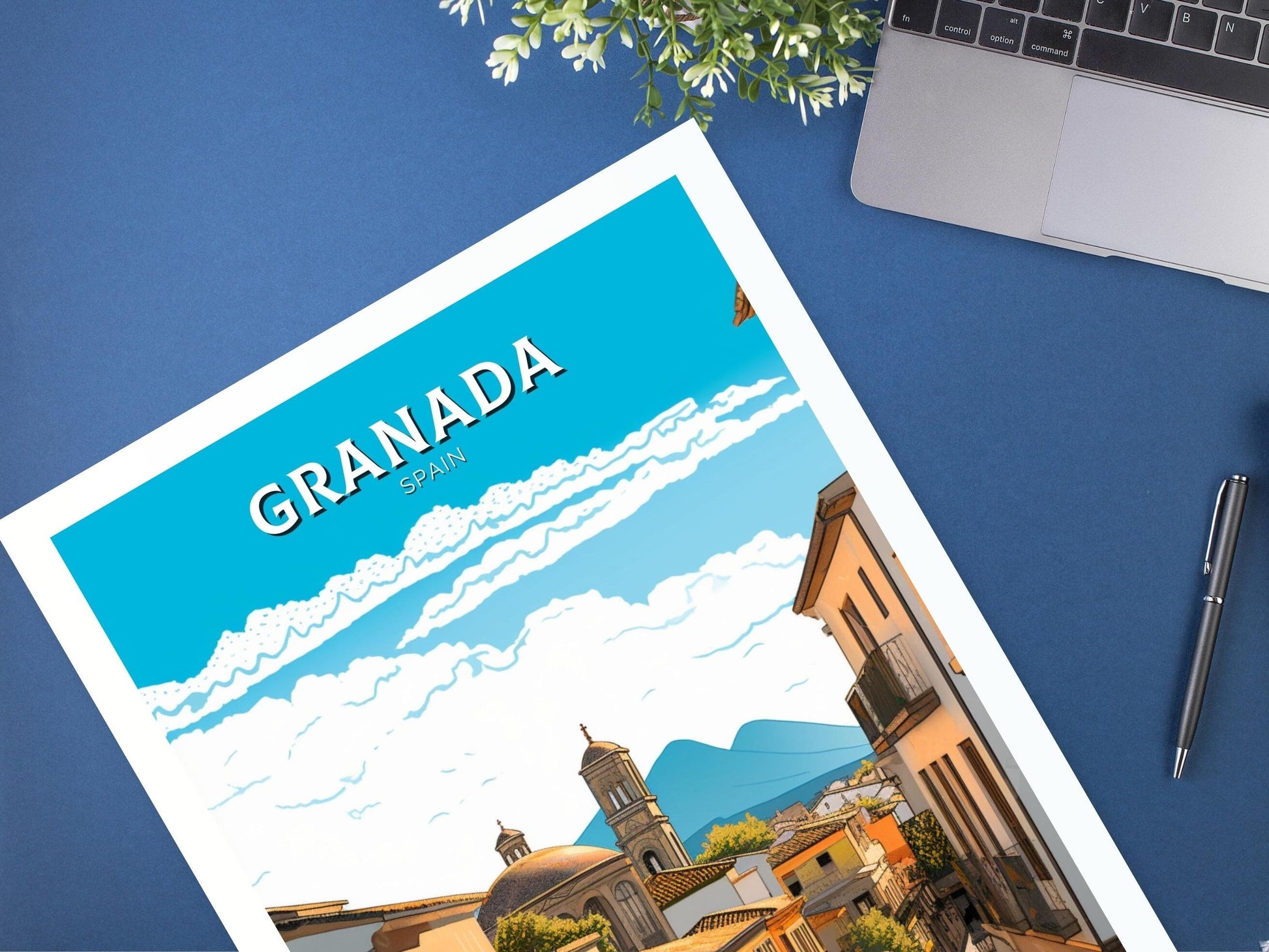 Granada Print | Granada Travel Poster | Granada Illustration | Granada Wall Art | Spain Print | Granada Spain Painting | Granada Art ID 218