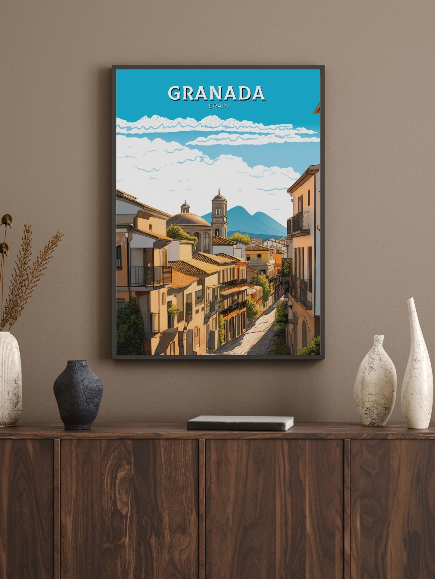 Granada Print | Granada Travel Poster | Granada Illustration | Granada Wall Art | Spain Print | Granada Spain Painting | Granada Art ID 218