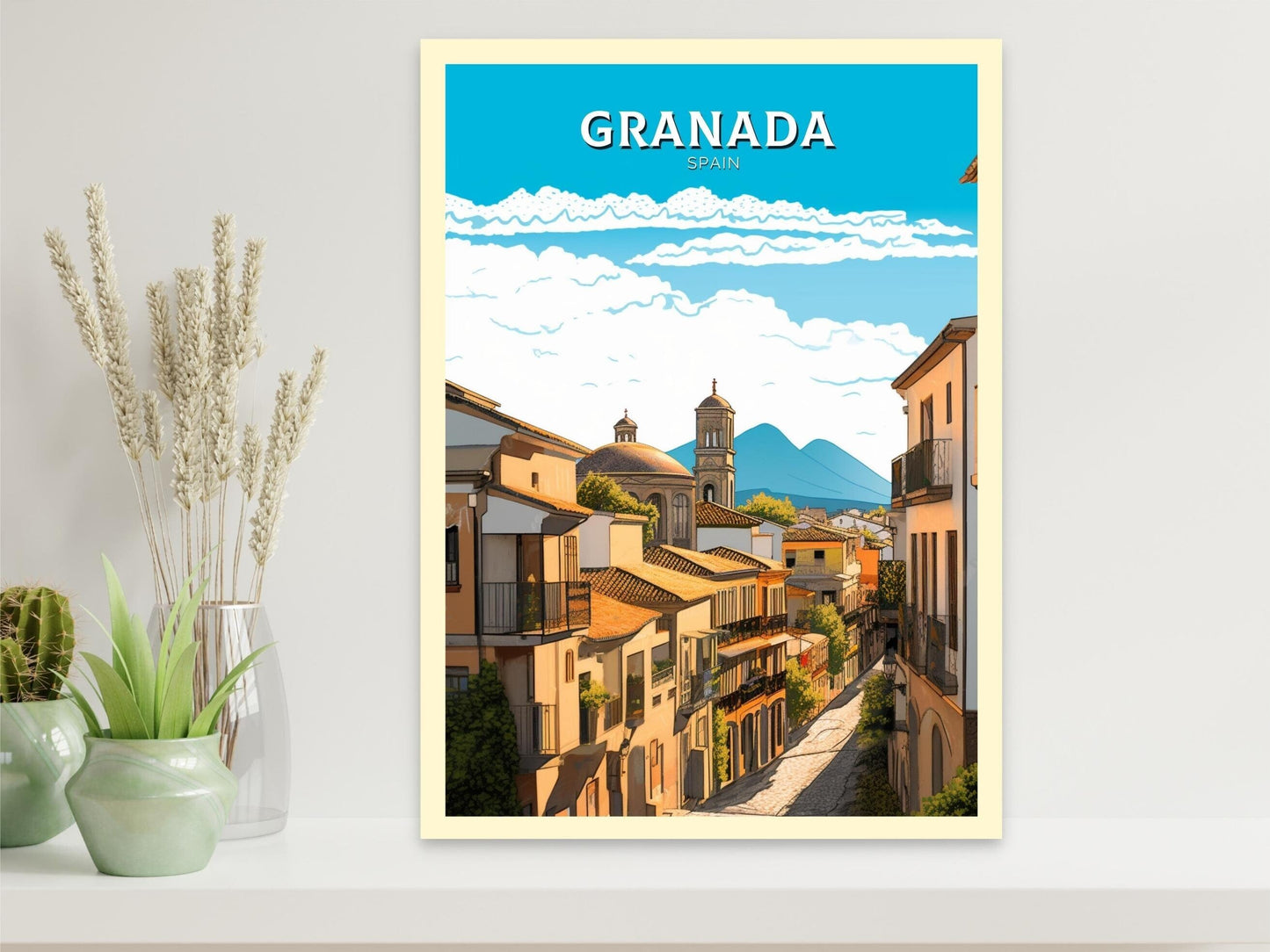 Granada Print | Granada Travel Poster | Granada Illustration | Granada Wall Art | Spain Print | Granada Spain Painting | Granada Art ID 218