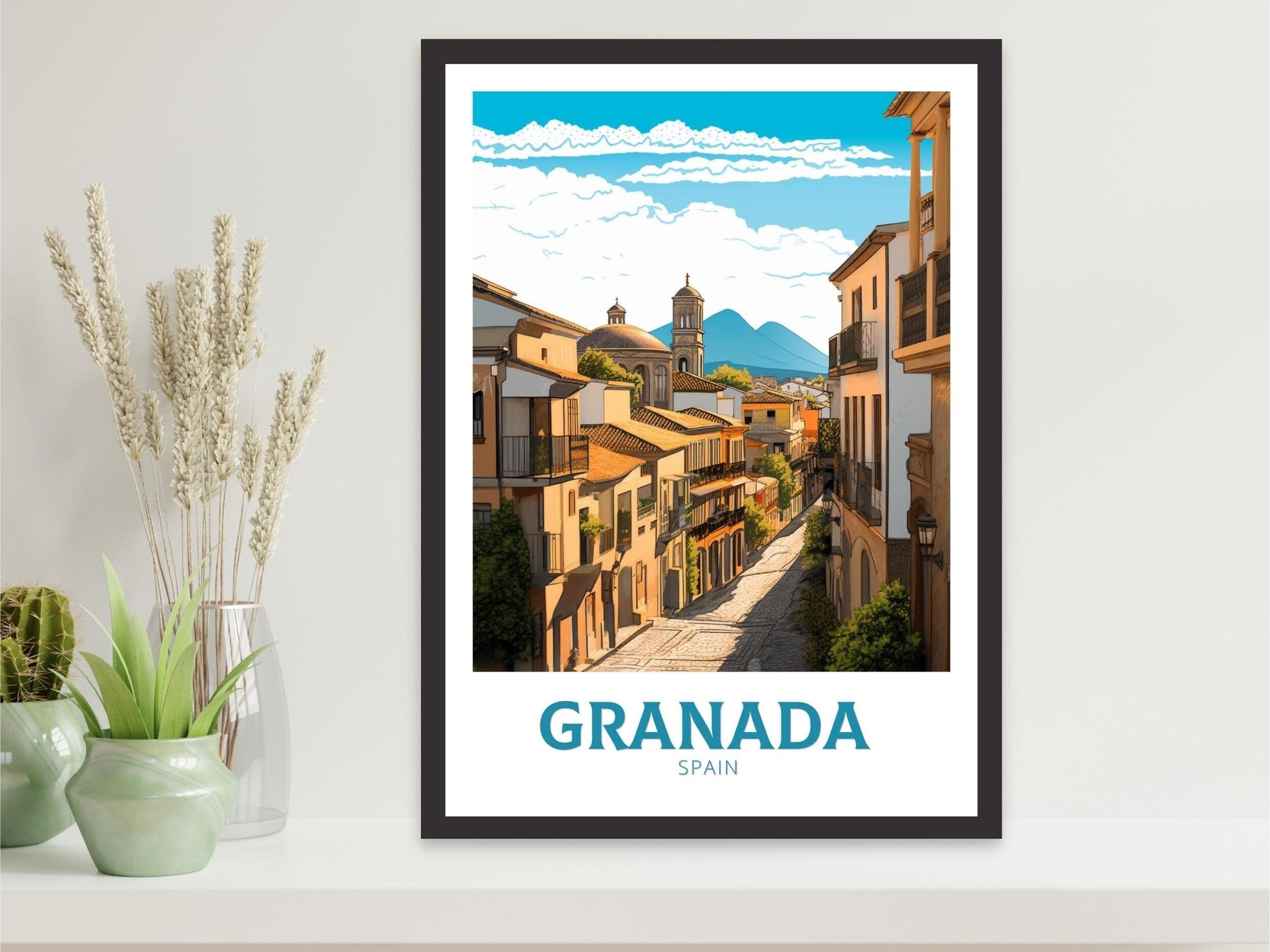 Granada Travel Print | Granada Poster | Granada Illustration | Granada Wall Art | Spain Print | Granada Spain Painting | Granada Art ID 219