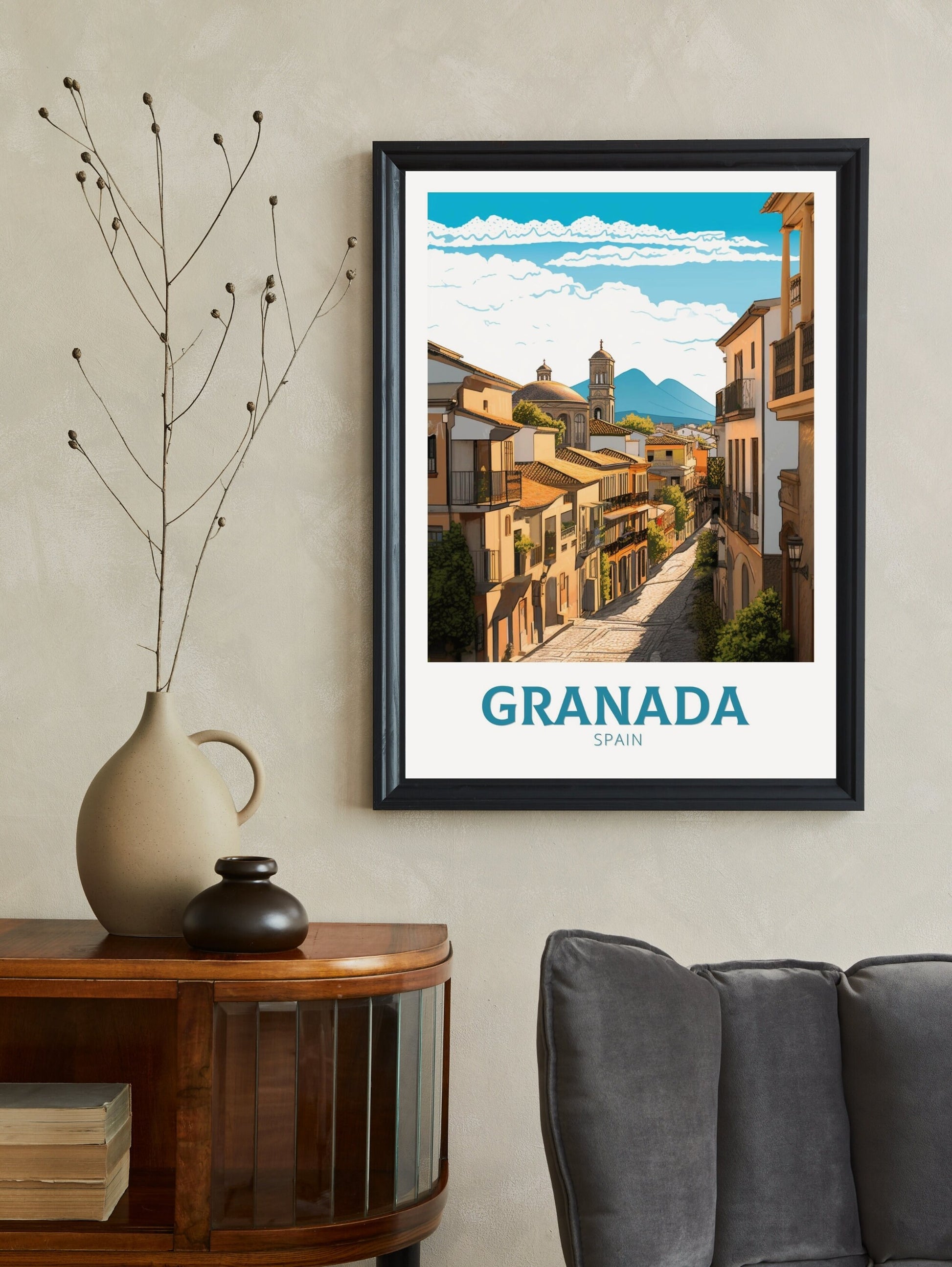 Granada Travel Print | Granada Poster | Granada Illustration | Granada Wall Art | Spain Print | Granada Spain Painting | Granada Art ID 219