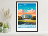 Washington DC Poster | Washington D.C. Travel Print | Washington Illustration | D.C. Wall Art | White House Print | USA Print | ID 232
