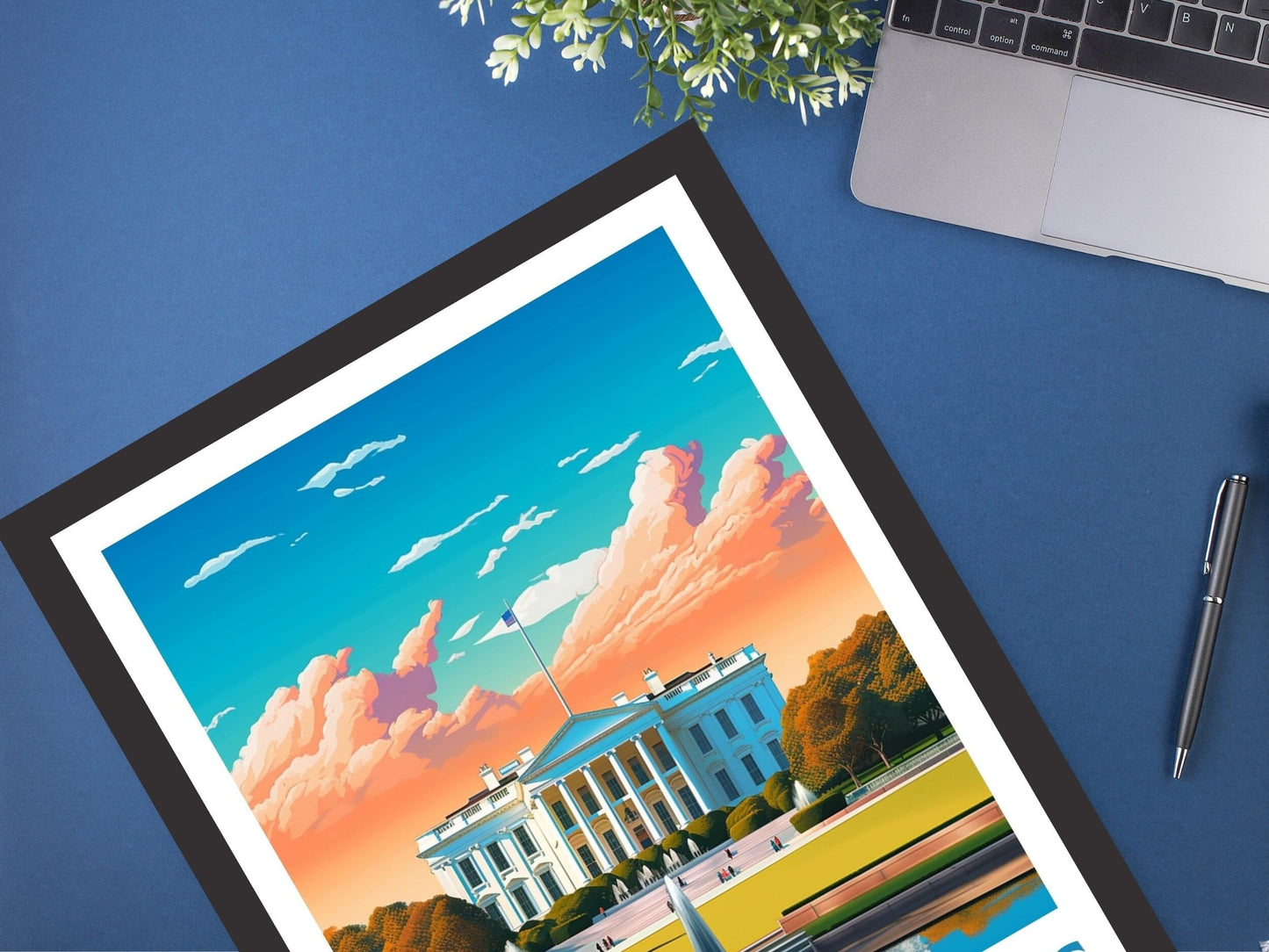 Washington DC Poster | Washington D.C. Travel Print | Washington Illustration | D.C. Wall Art | White House Print | USA Print | ID 232