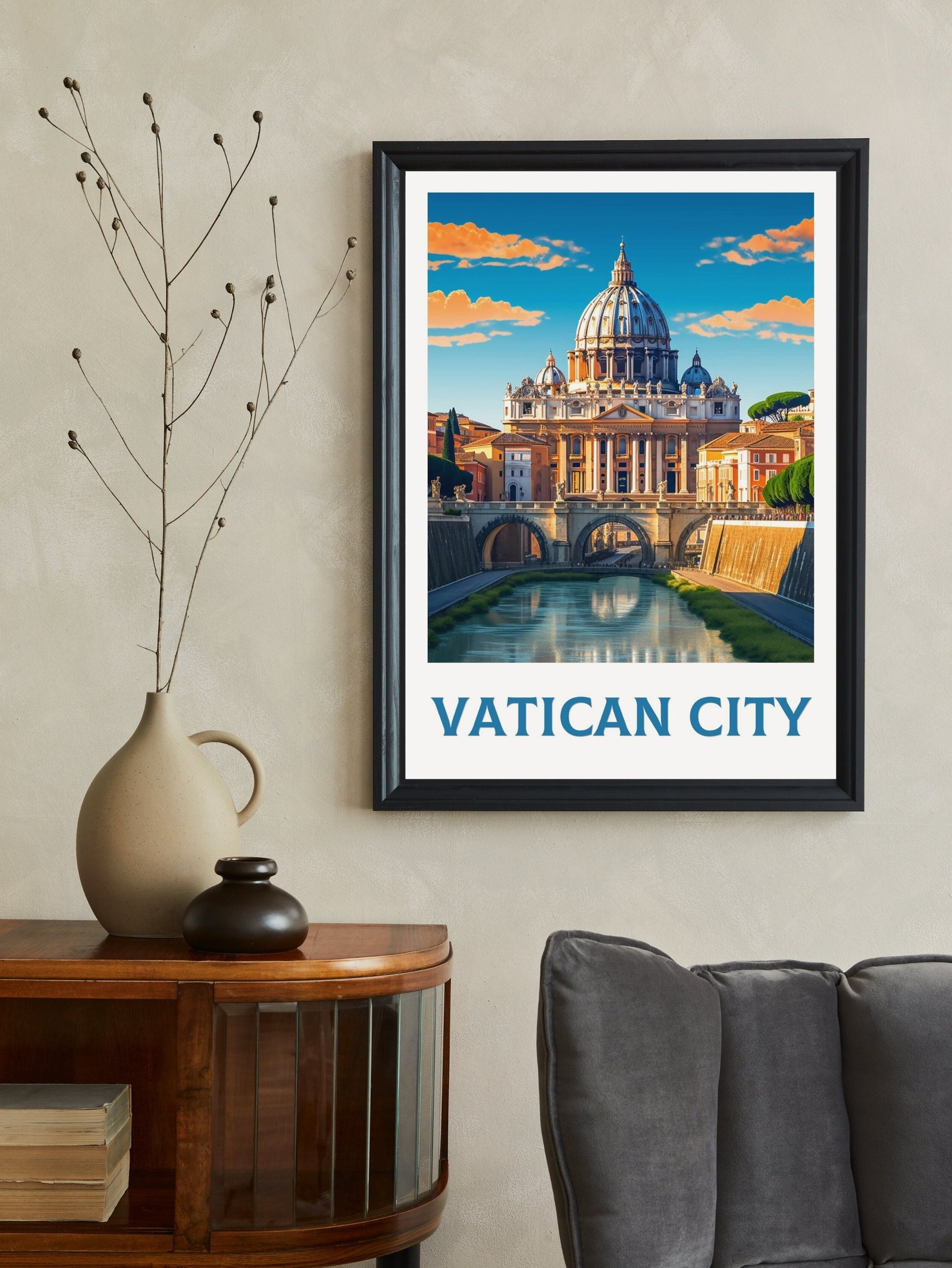 Vatican Travel Poster | Vatican Travel Print | Travel Gifts | Vatican City Poster | Housewarming Gift | Vatican Art | Vatican Gift | ID 235