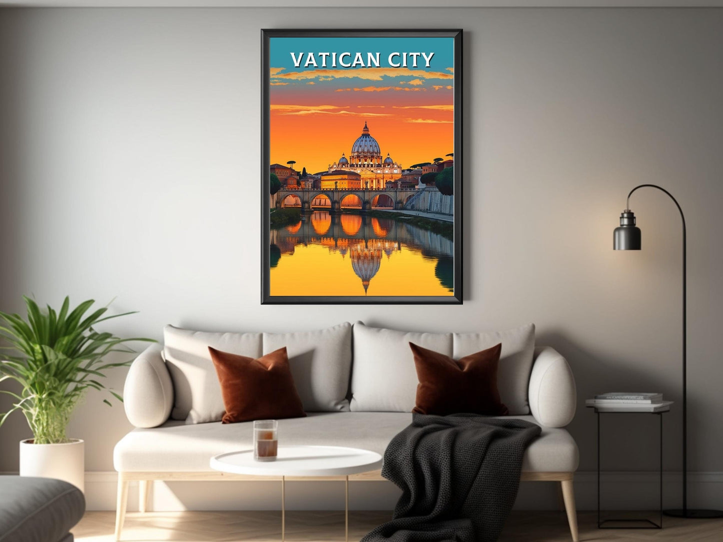 Vatican Sunset Print | Vatican Travel Poster | Travel Gifts | Vatican City Poster | Housewarming Gift | Vatican Art | Vatican Gift | ID 234