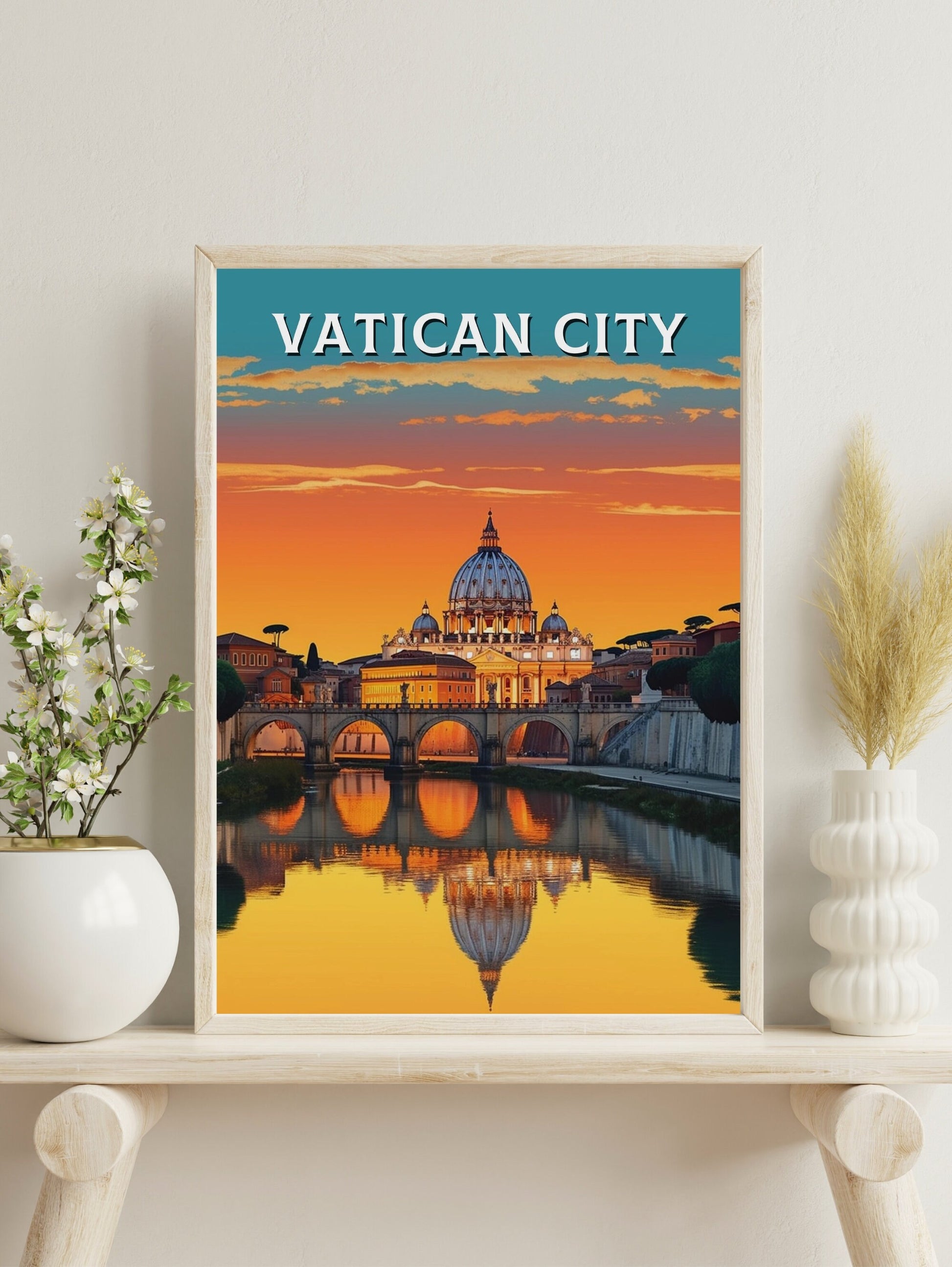 Vatican Sunset Print | Vatican Travel Poster | Travel Gifts | Vatican City Poster | Housewarming Gift | Vatican Art | Vatican Gift | ID 234