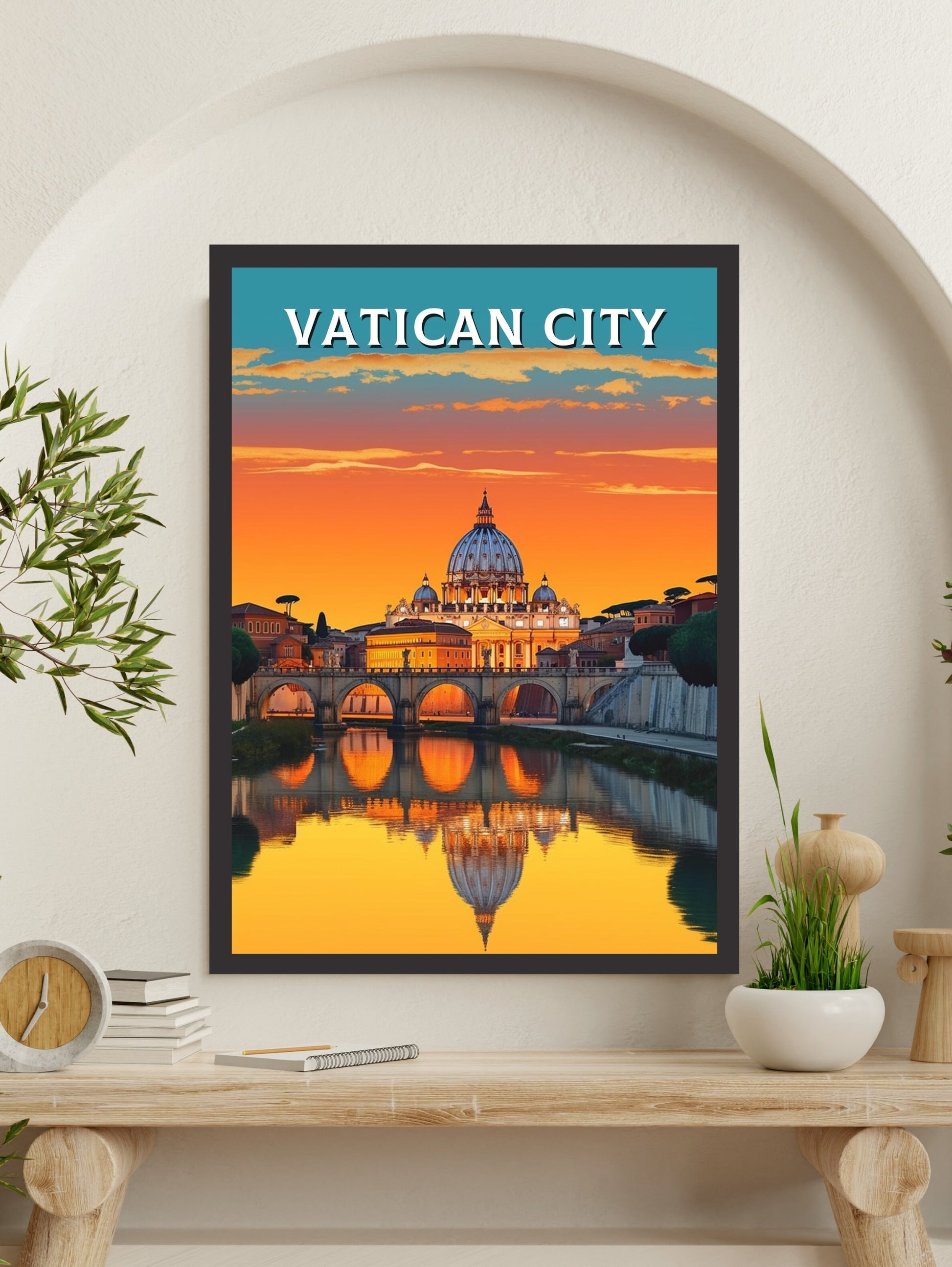 Vatican Sunset Print | Vatican Travel Poster | Travel Gifts | Vatican City Poster | Housewarming Gift | Vatican Art | Vatican Gift | ID 234