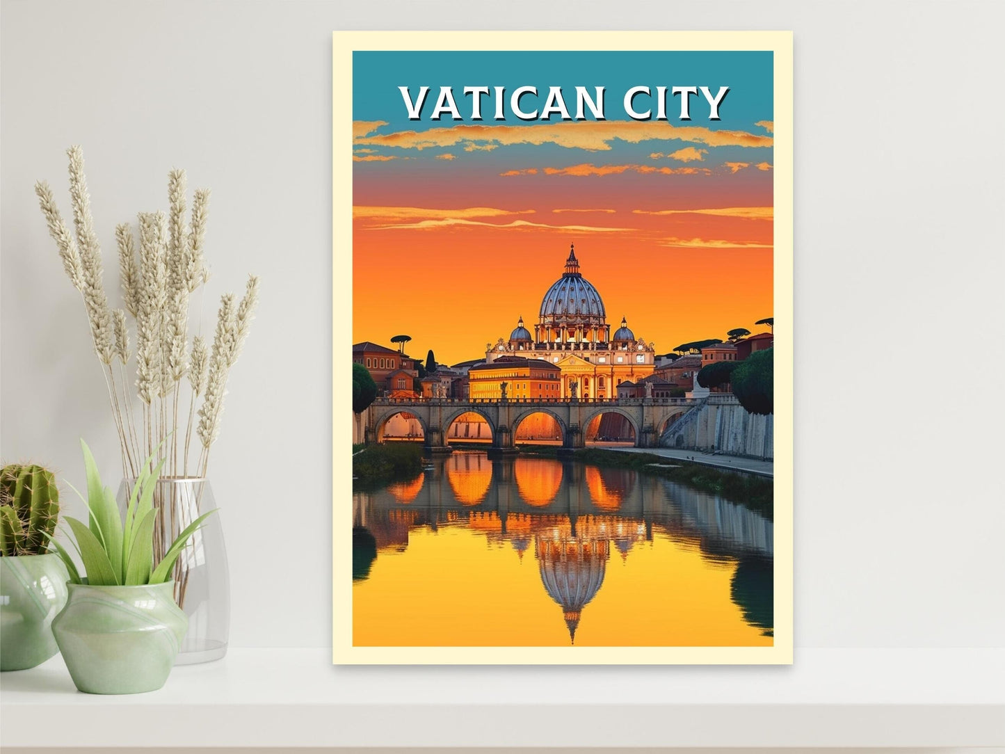 Vatican Sunset Print | Vatican Travel Poster | Travel Gifts | Vatican City Poster | Housewarming Gift | Vatican Art | Vatican Gift | ID 234