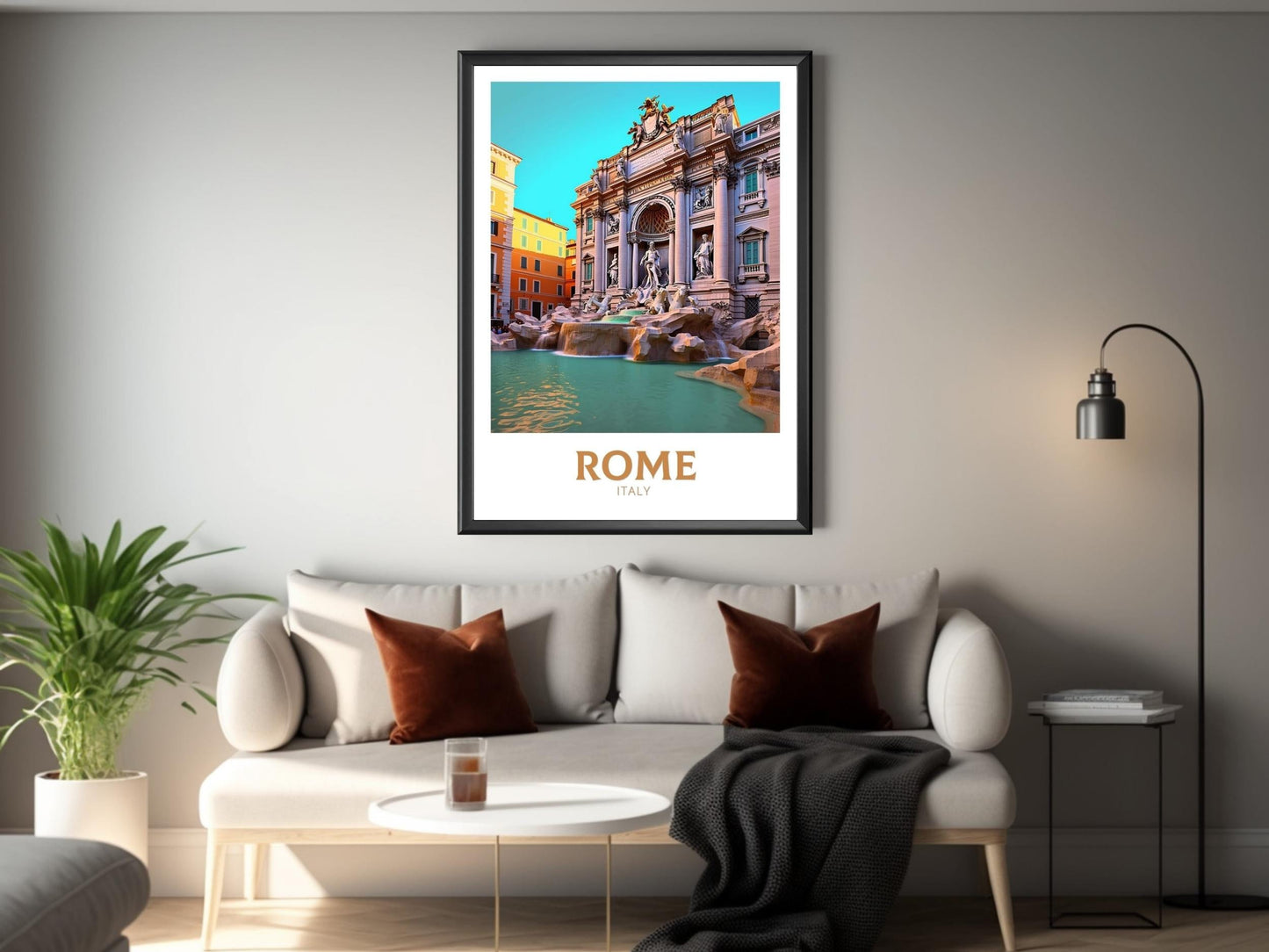 Rome Poster Art | Rome Travel Print | Rome Wall Art | Trevi Fountain Print | Rome Artwork | Rome Italy Home Decor | Italy Artwork | ID 240