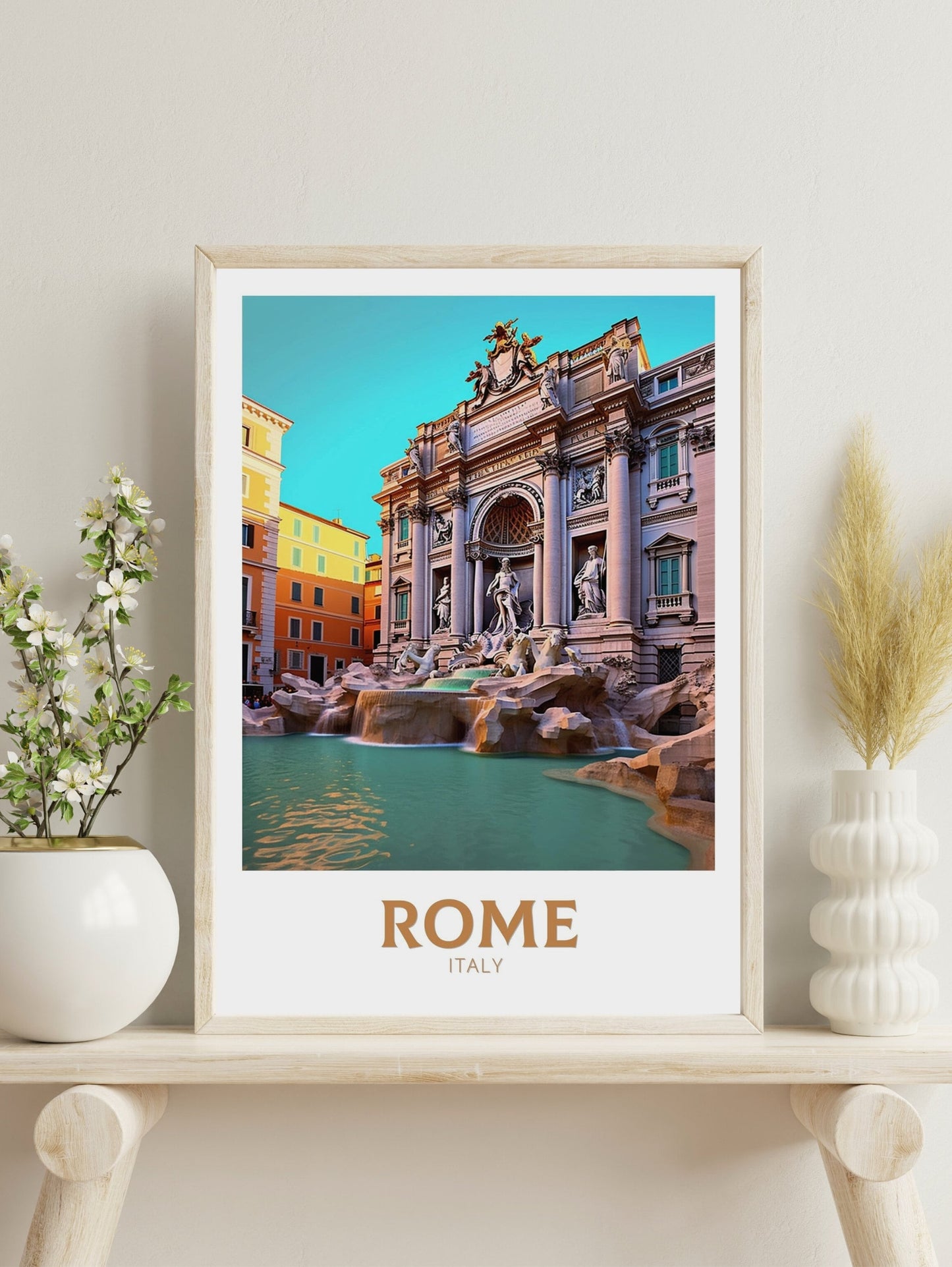 Rome Poster Art | Rome Travel Print | Rome Wall Art | Trevi Fountain Print | Rome Artwork | Rome Italy Home Decor | Italy Artwork | ID 240