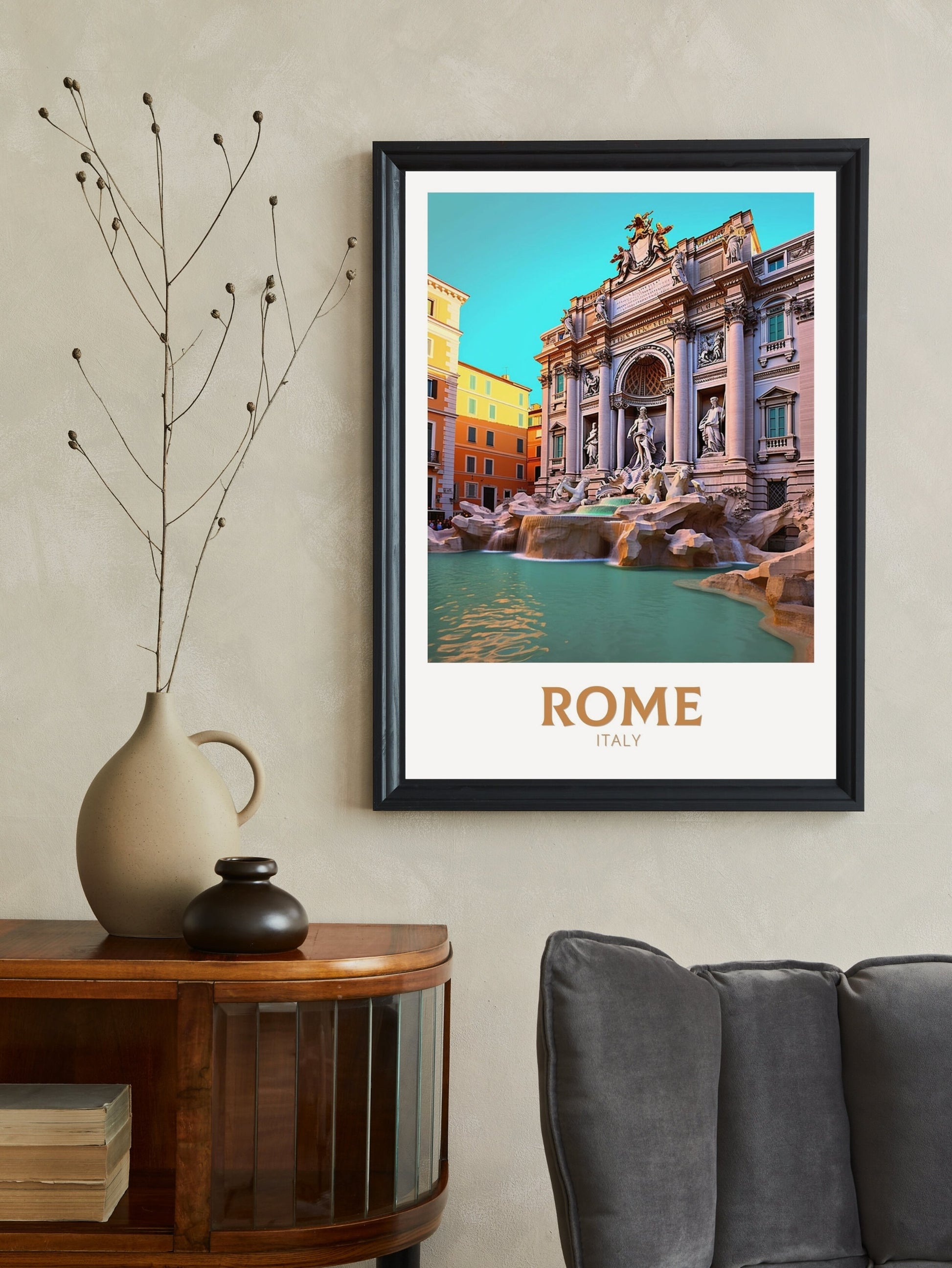 Rome Poster Art | Rome Travel Print | Rome Wall Art | Trevi Fountain Print | Rome Artwork | Rome Italy Home Decor | Italy Artwork | ID 240