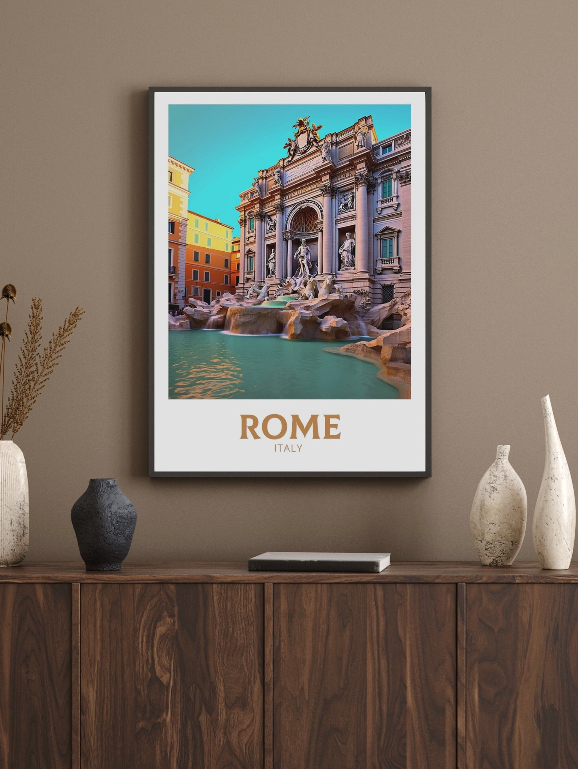 Rome Poster Art | Rome Travel Print | Rome Wall Art | Trevi Fountain Print | Rome Artwork | Rome Italy Home Decor | Italy Artwork | ID 240