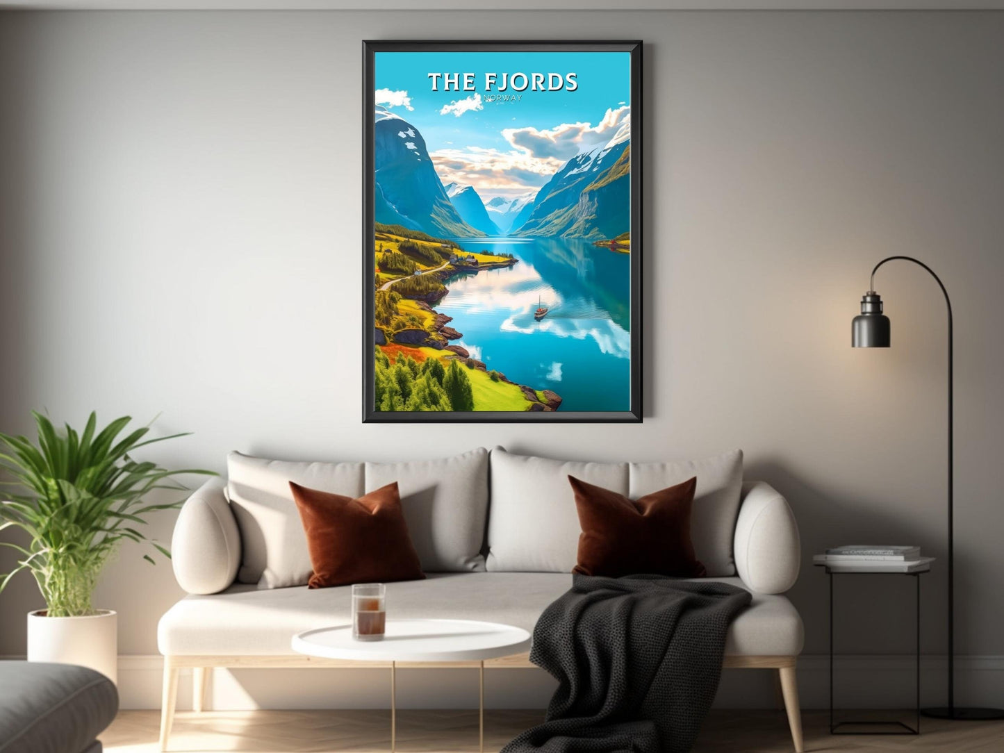 The Fjords Travel Print | The Fjords Illustration | Norway Wall Art | Norway Print | The Fjords Travel Poster | Norway Wall Art | ID 251