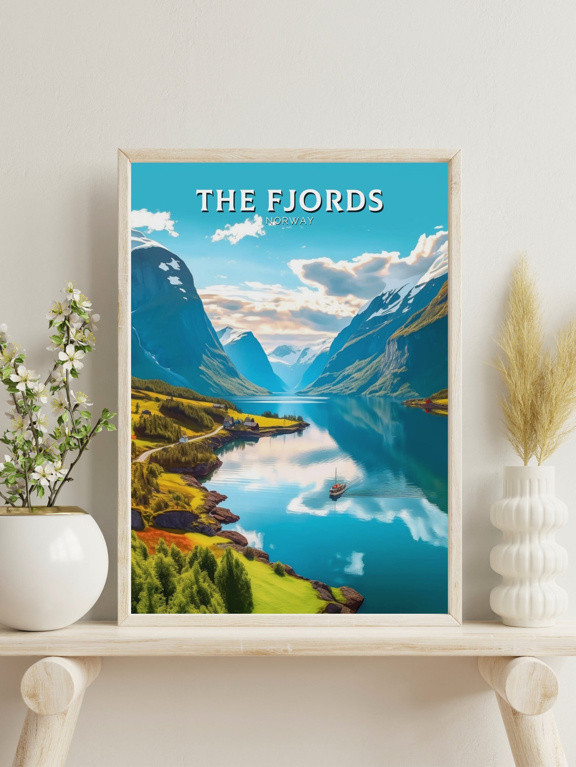 The Fjords Travel Print | The Fjords Illustration | Norway Wall Art | Norway Print | The Fjords Travel Poster | Norway Wall Art | ID 251