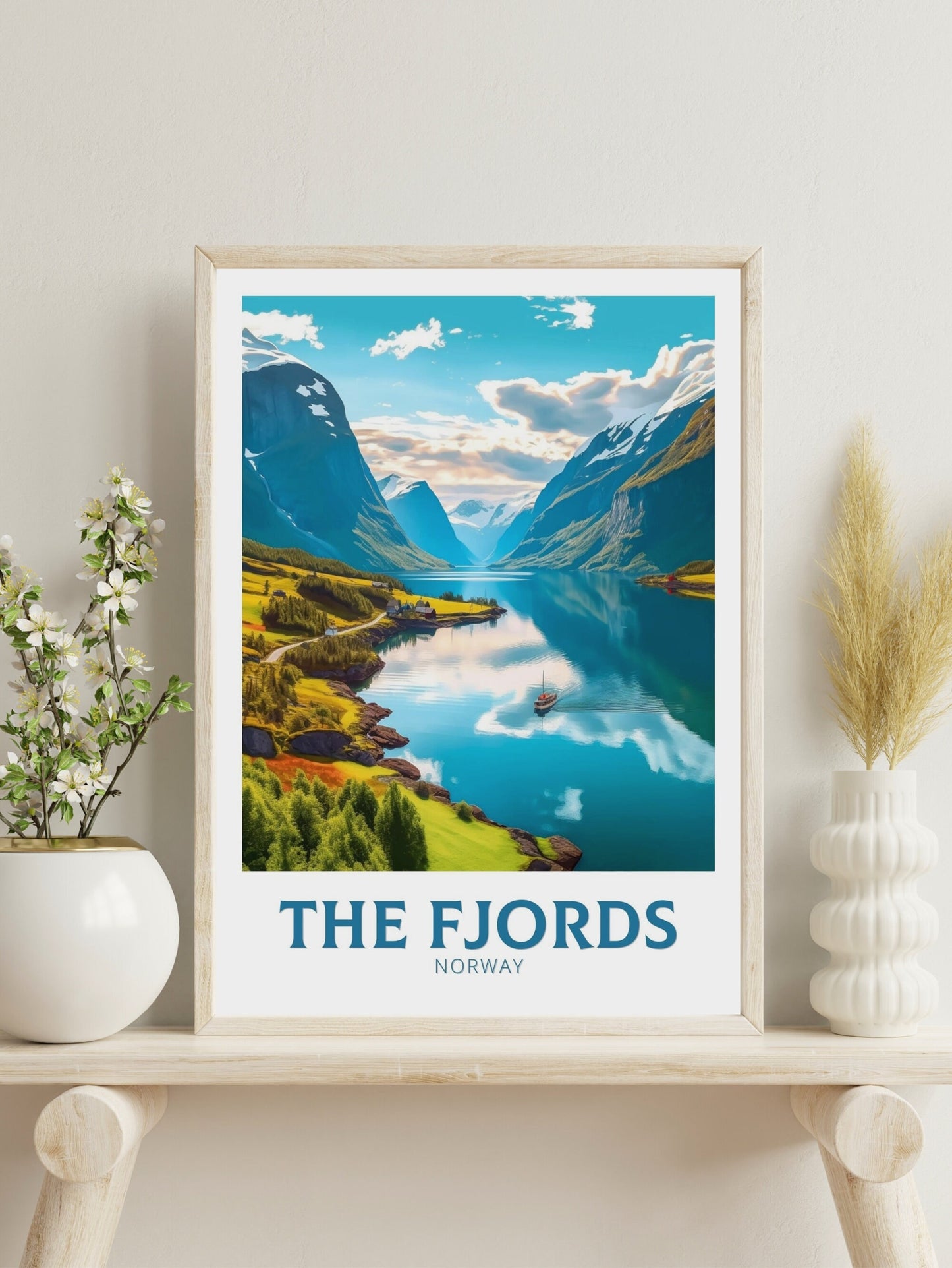 The Fjords Poster | The Fjords Travel Print| Norway Wall Art | Norway Print | The Fjords Travel Poster | Norway Wall Art | ID 252