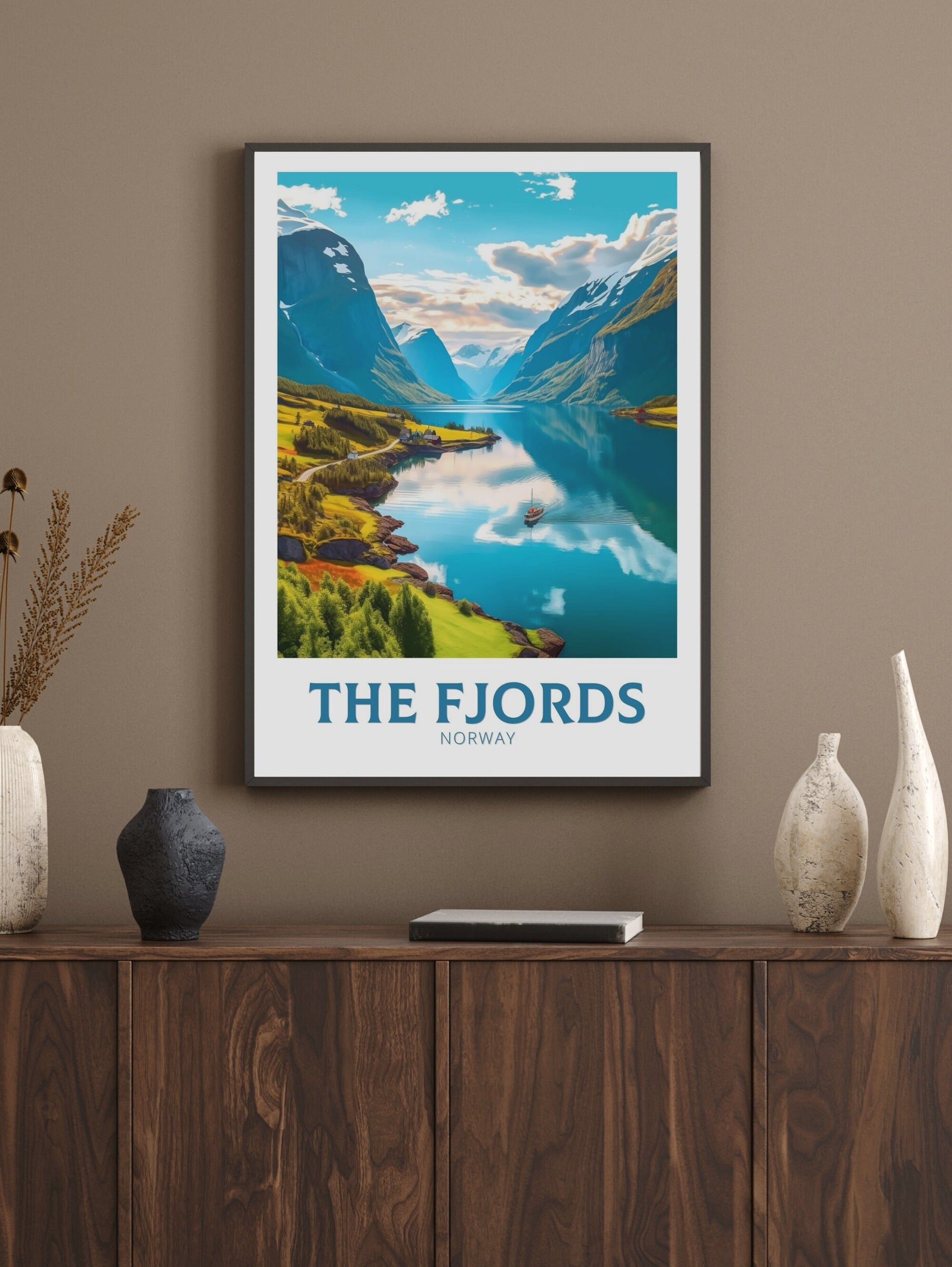 The Fjords Poster | The Fjords Travel Print| Norway Wall Art | Norway Print | The Fjords Travel Poster | Norway Wall Art | ID 252