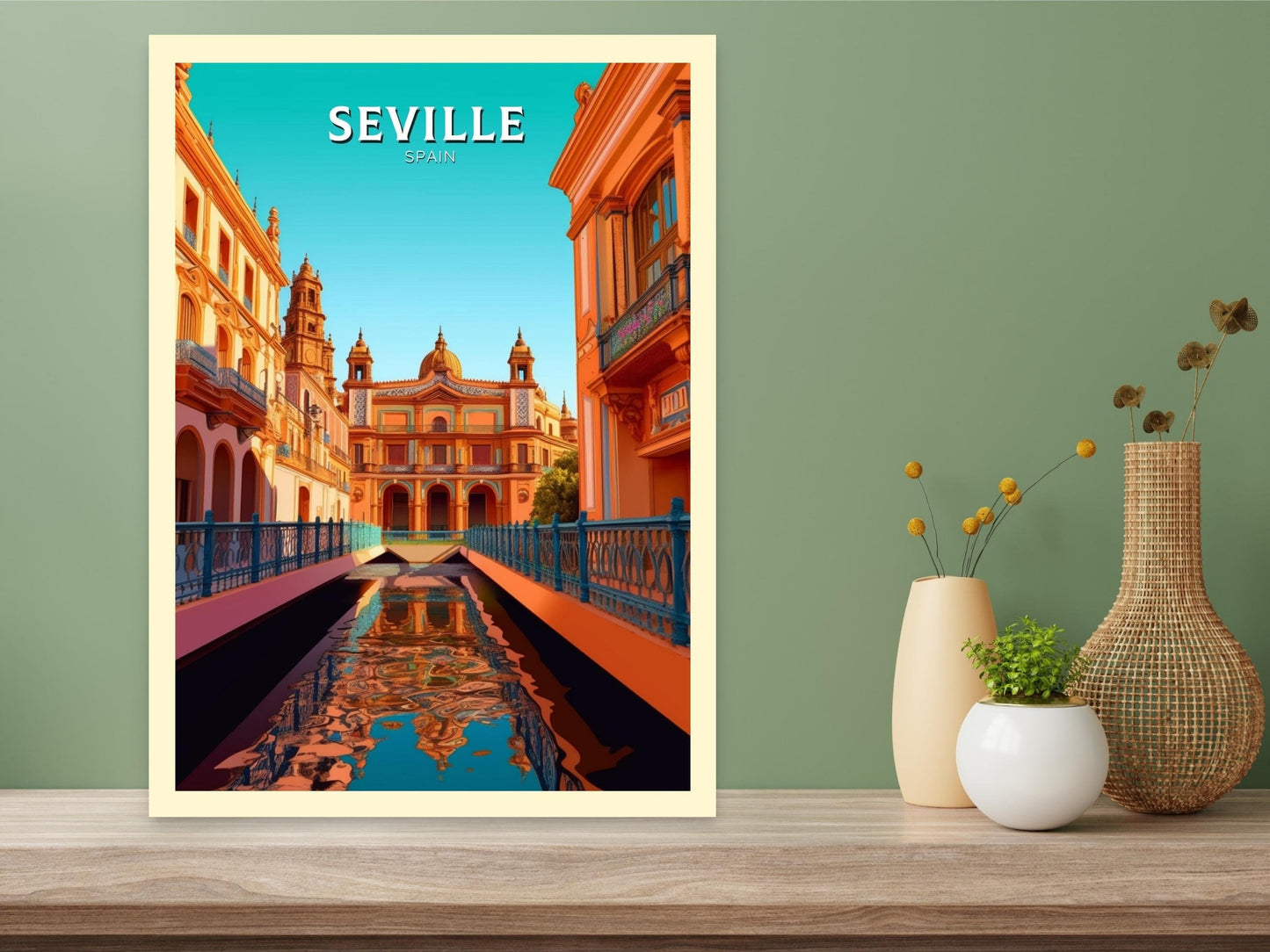 Seville Travel Print | Seville Illustration | Seville Wall Art | Spain Print | Seville Print Design | Seville Spain Painting | ID 253