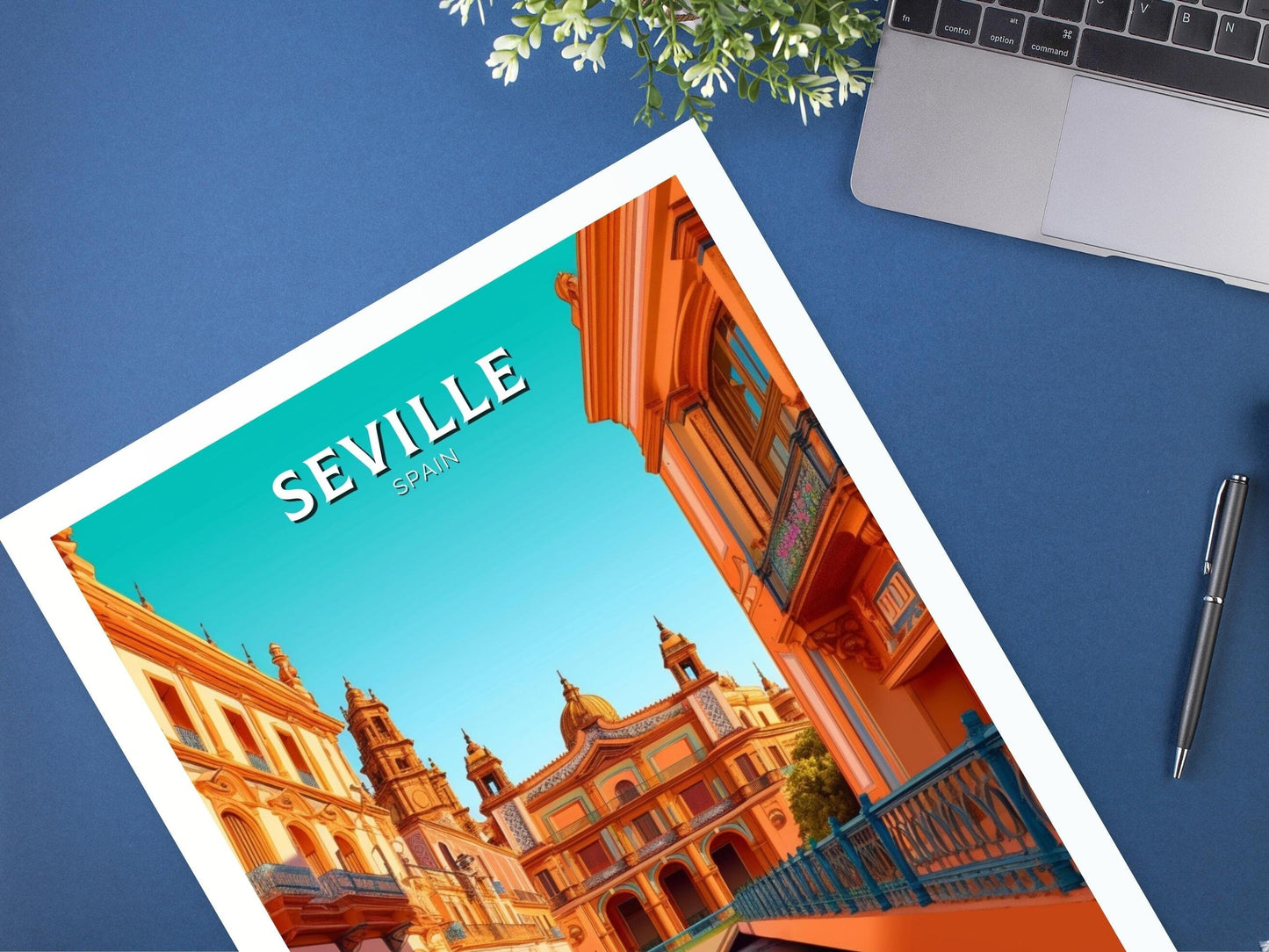 Seville Travel Print | Seville Illustration | Seville Wall Art | Spain Print | Seville Print Design | Seville Spain Painting | ID 253