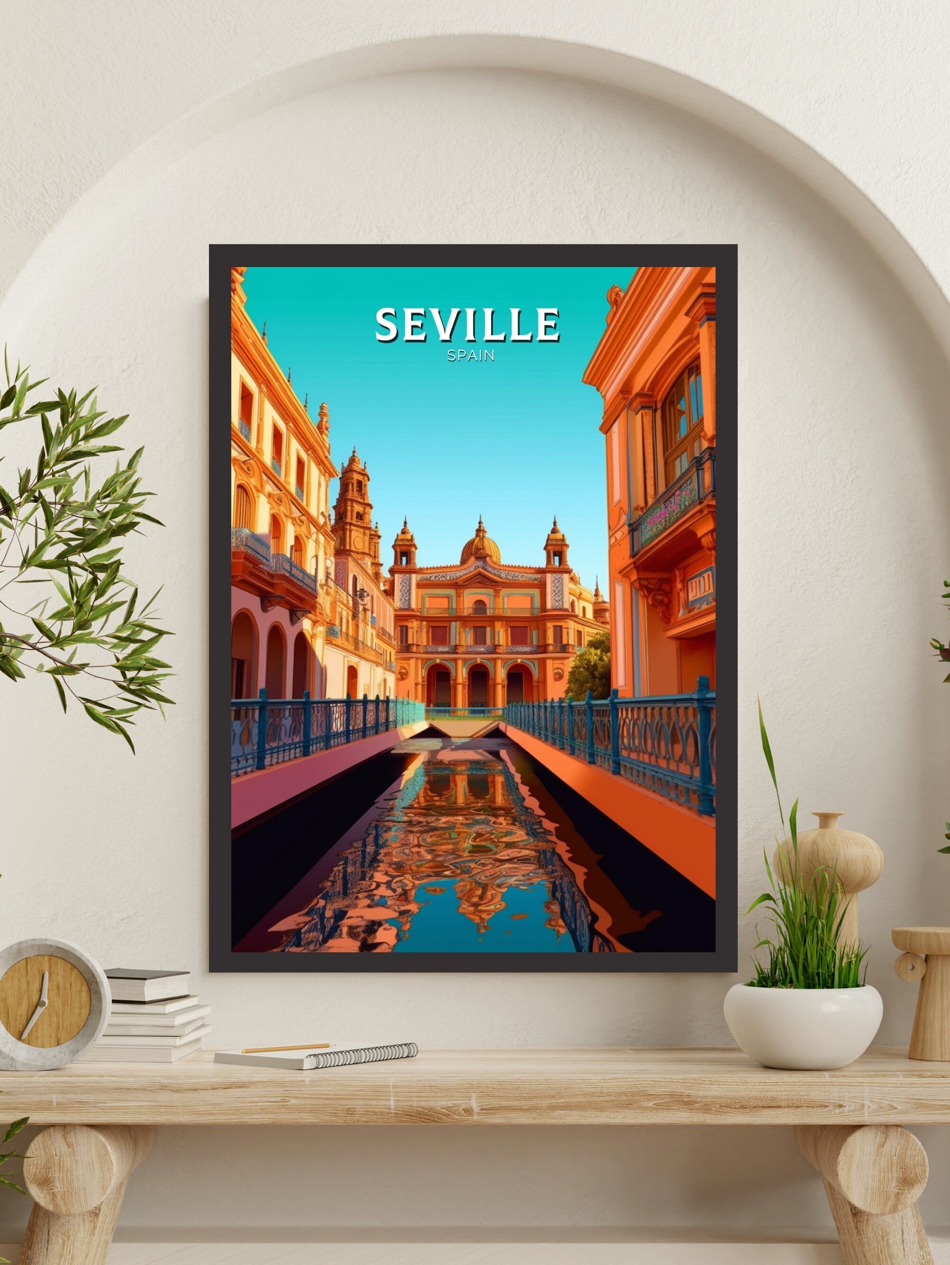 Seville Travel Print | Seville Illustration | Seville Wall Art | Spain Print | Seville Print Design | Seville Spain Painting | ID 253