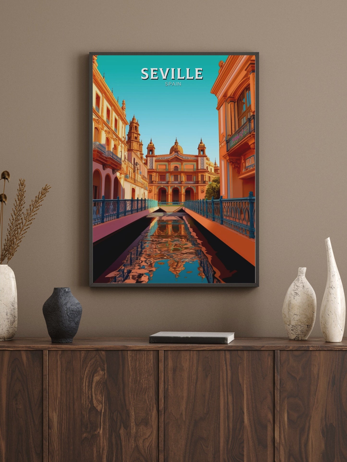 Seville Travel Print | Seville Illustration | Seville Wall Art | Spain Print | Seville Print Design | Seville Spain Painting | ID 253