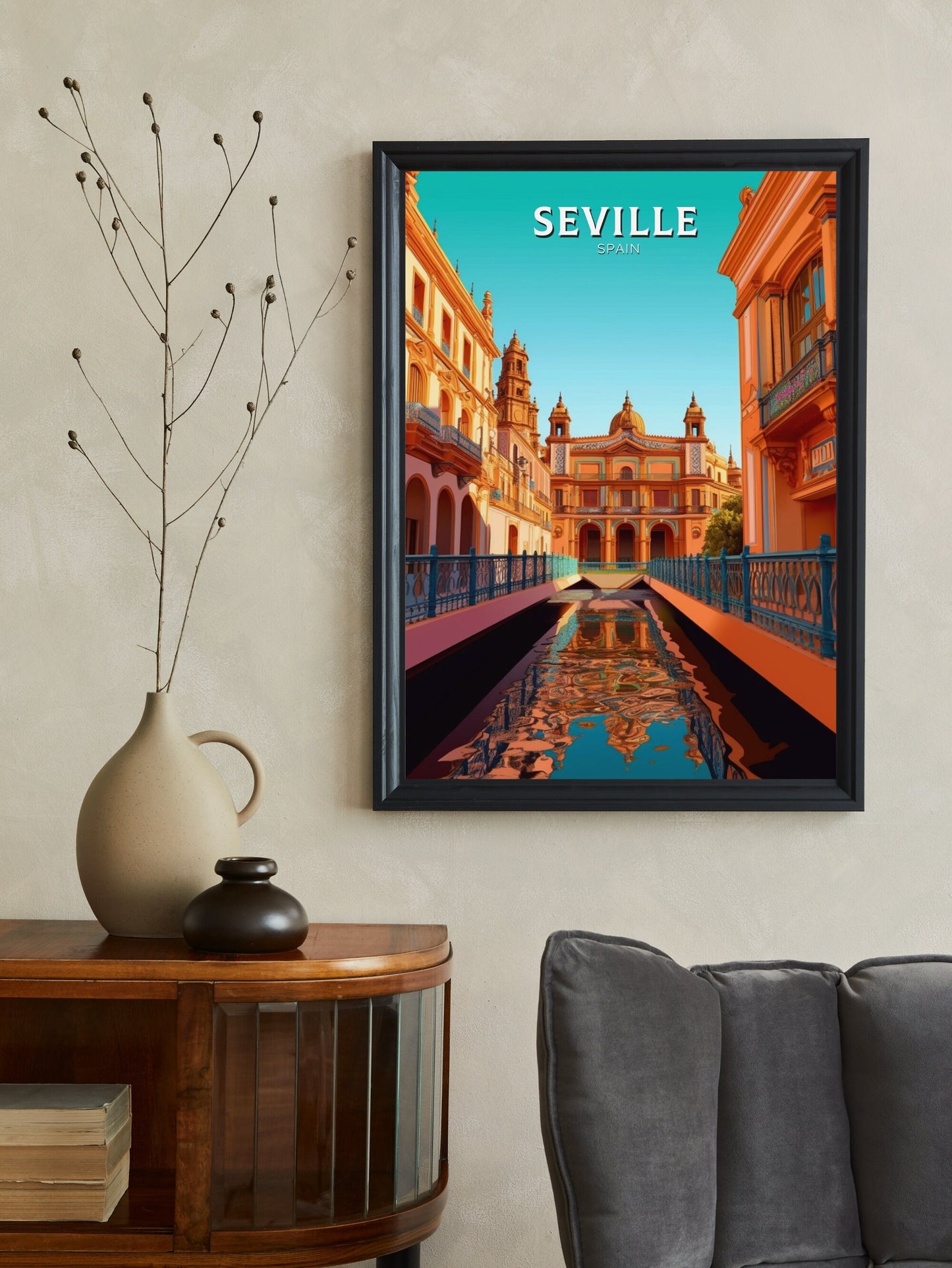 Seville Travel Print | Seville Illustration | Seville Wall Art | Spain Print | Seville Print Design | Seville Spain Painting | ID 253