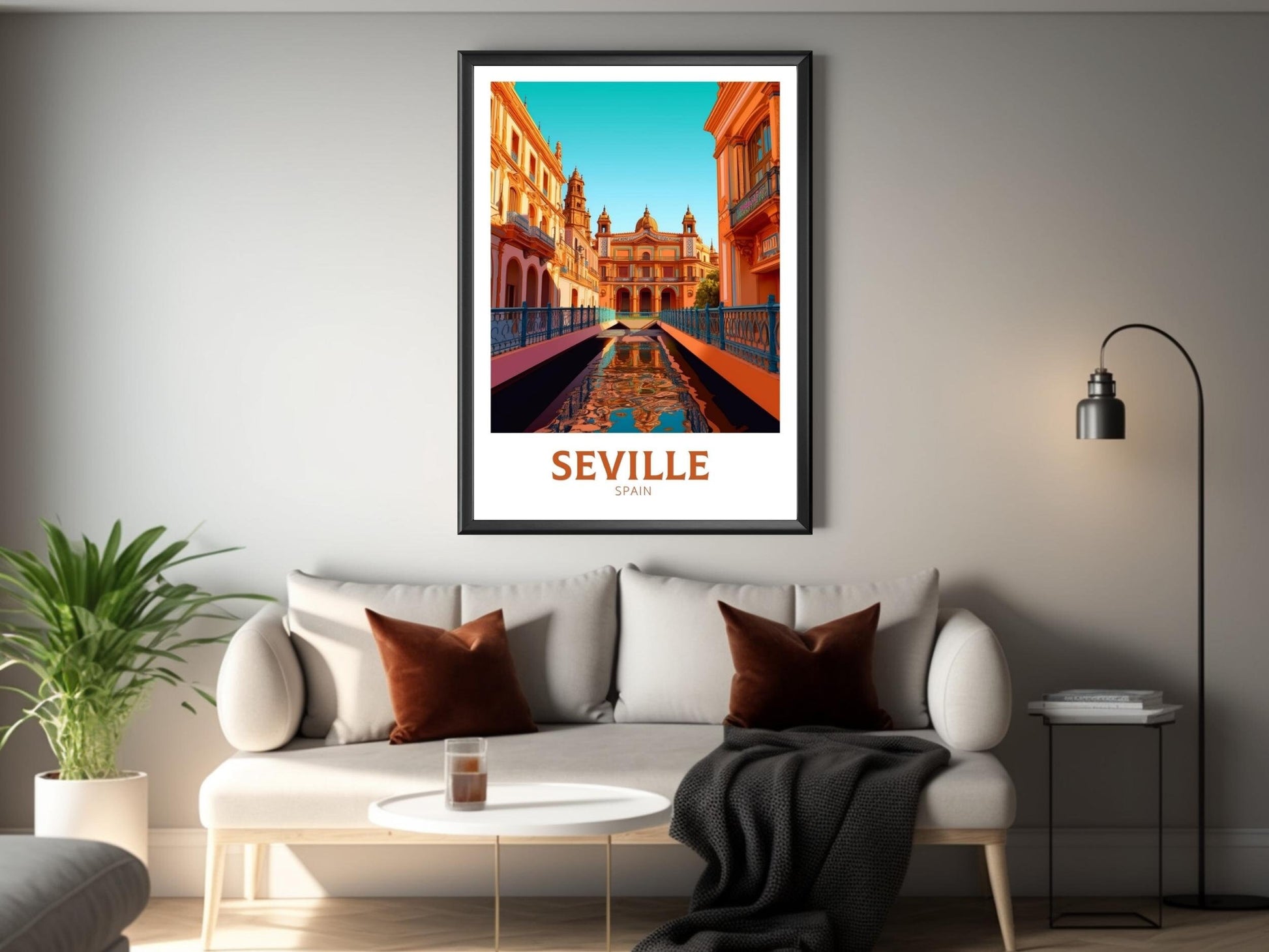 Seville Travel Poster | Seville Illustration | Seville Wall Art | Spain Travel Print | Seville Design | Seville Spain Painting | ID 254