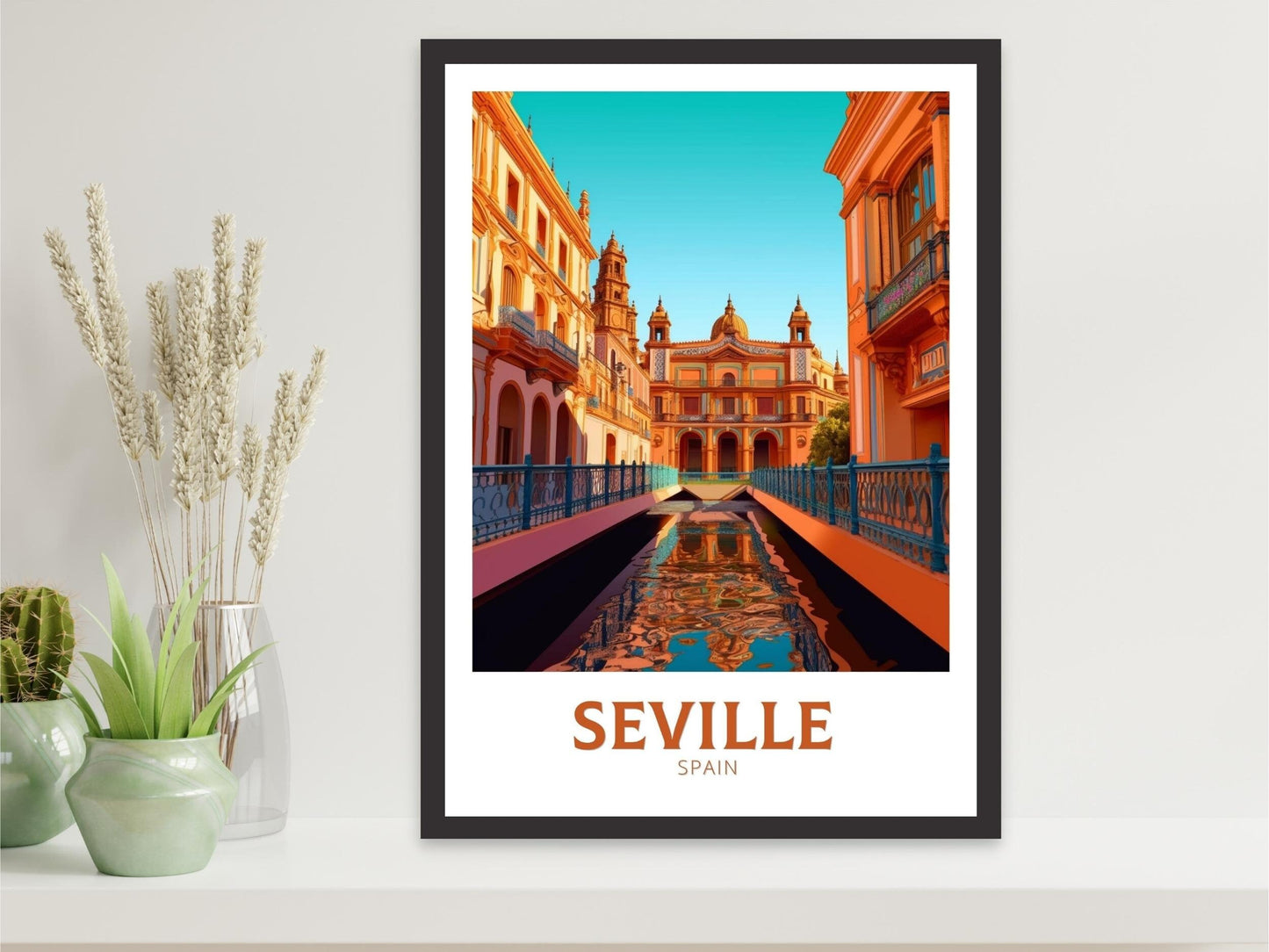 Seville Travel Poster | Seville Illustration | Seville Wall Art | Spain Travel Print | Seville Design | Seville Spain Painting | ID 254