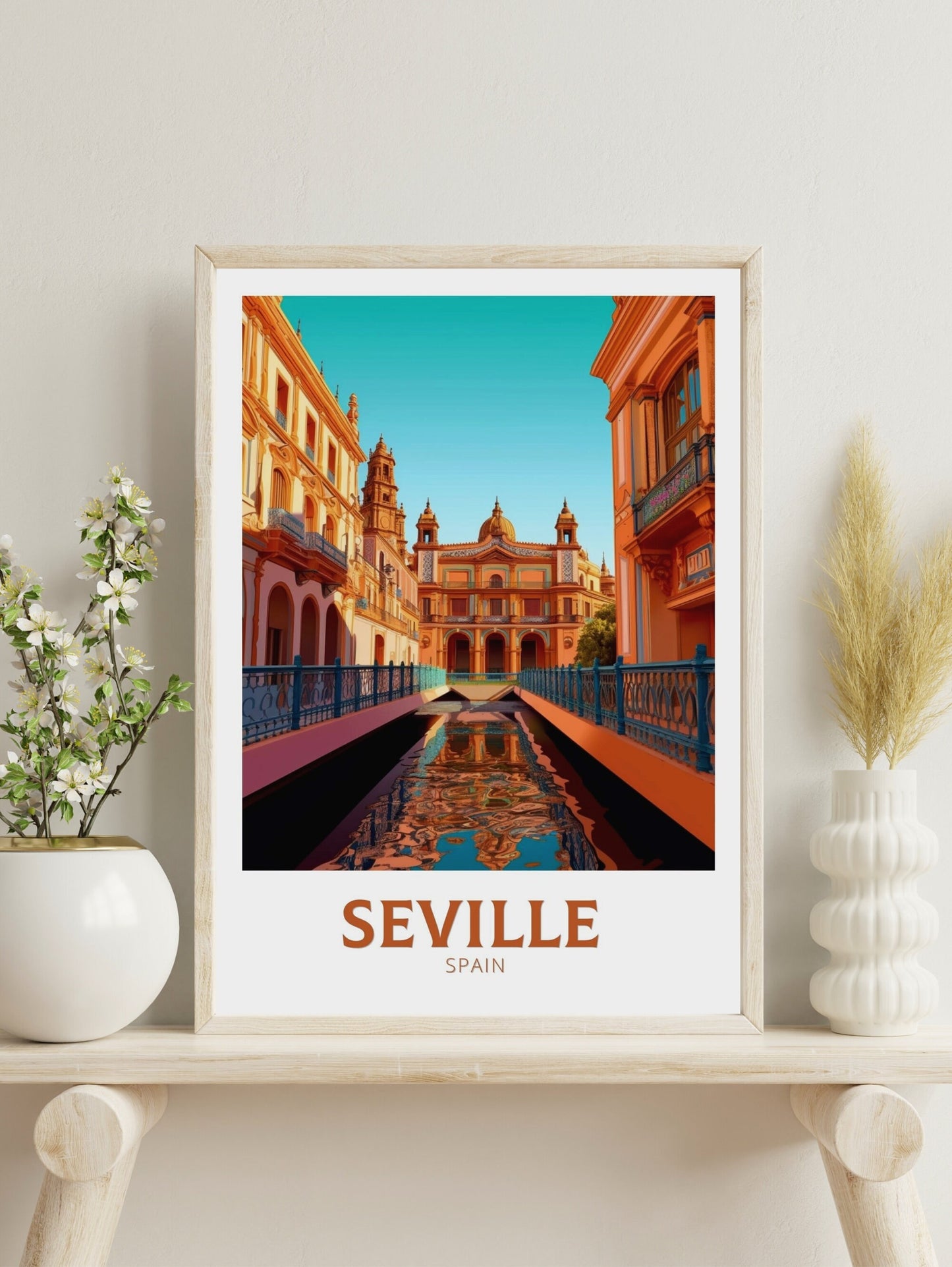 Seville Travel Poster | Seville Illustration | Seville Wall Art | Spain Travel Print | Seville Design | Seville Spain Painting | ID 254