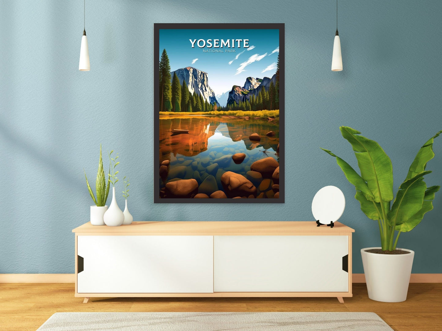 Yosemite National Park Travel Print | Yosemite National Park Illustration | Yosemite Park Wall Art | California Travel Print | ID 257