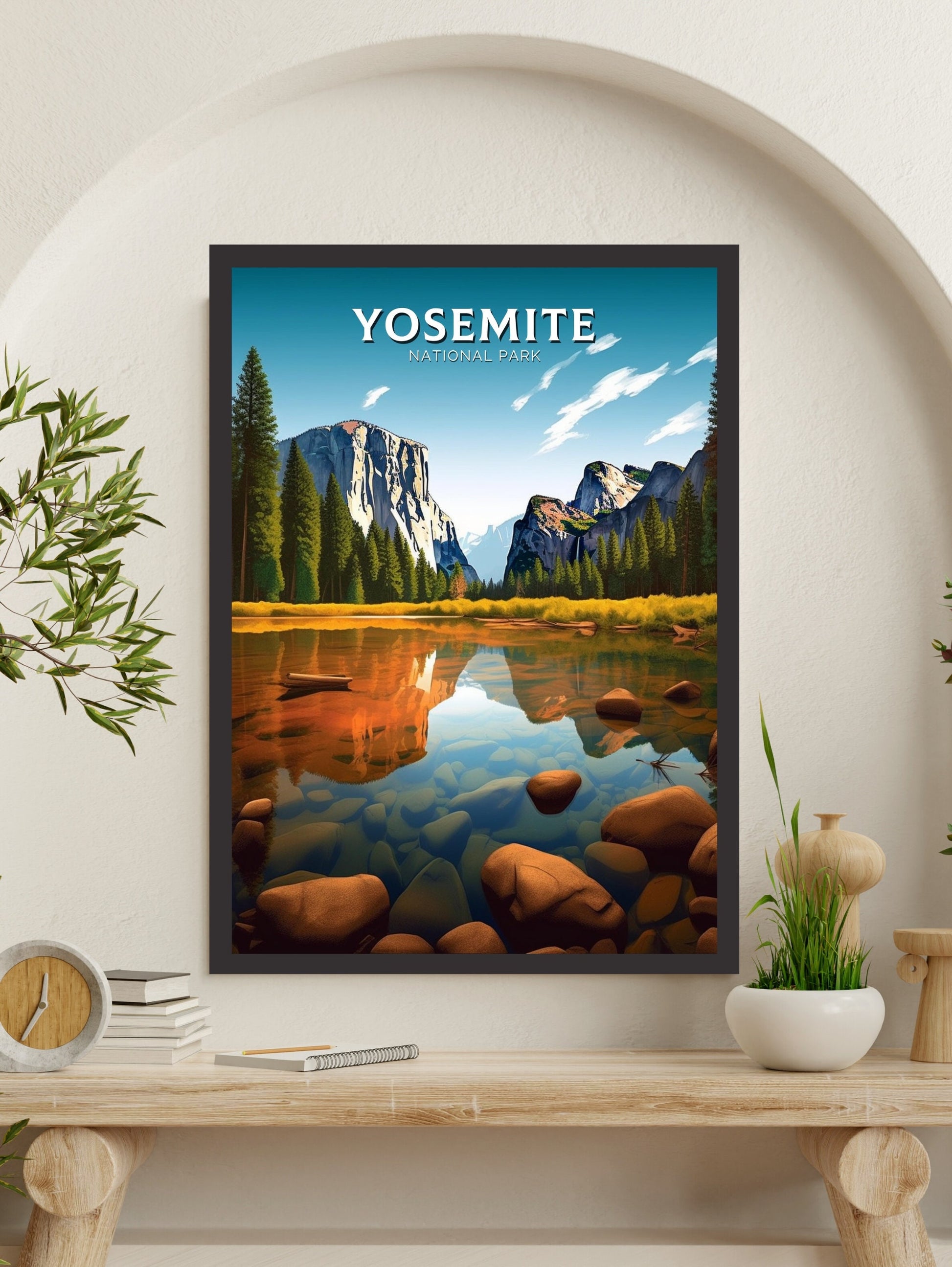 Yosemite National Park Travel Print | Yosemite National Park Illustration | Yosemite Park Wall Art | California Travel Print | ID 257