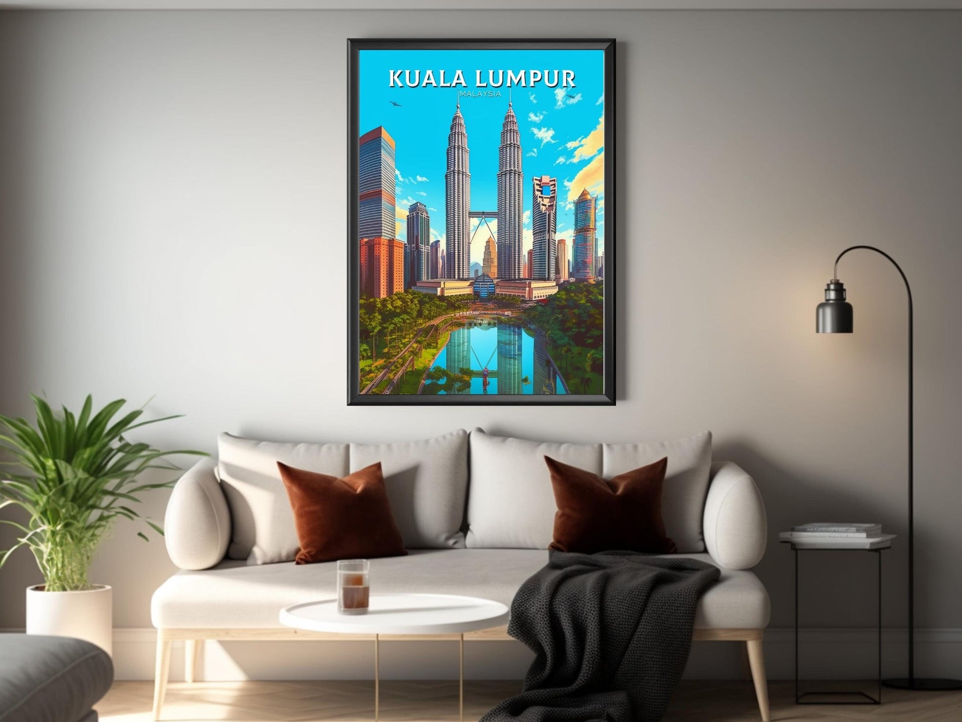 Kuala Lumpur Travel Print | Kuala Lumpur Illustration | Malaysia Print | Kuala Lumpur Travel Poster | Kuala Lumpur Wall Art | ID 259